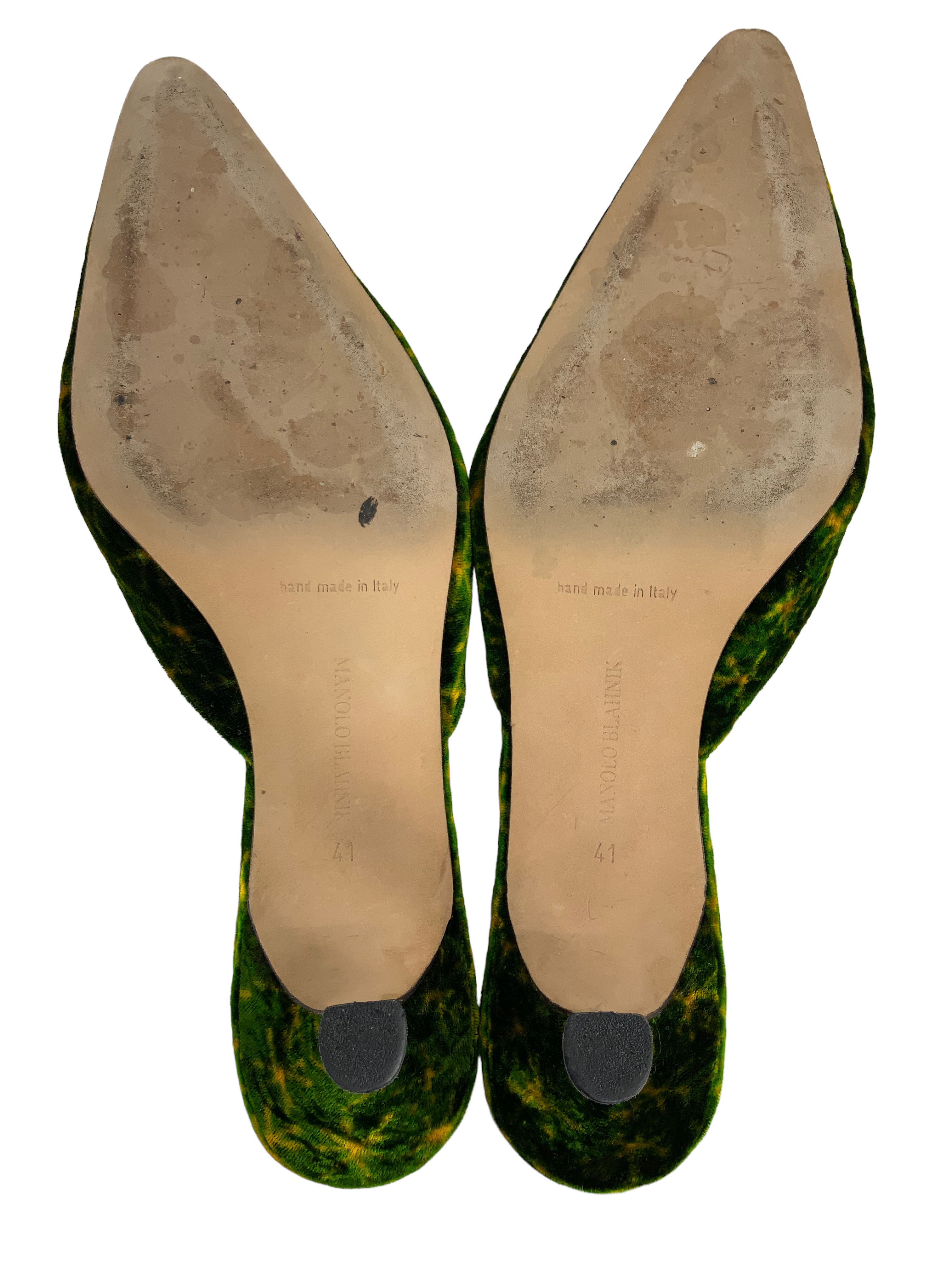 Manolo Blahnik Women's Velvet Embellished High Heel Pumps Size 11 - Elegant Evening Shoes for Parties, Weddings & Special Occasions