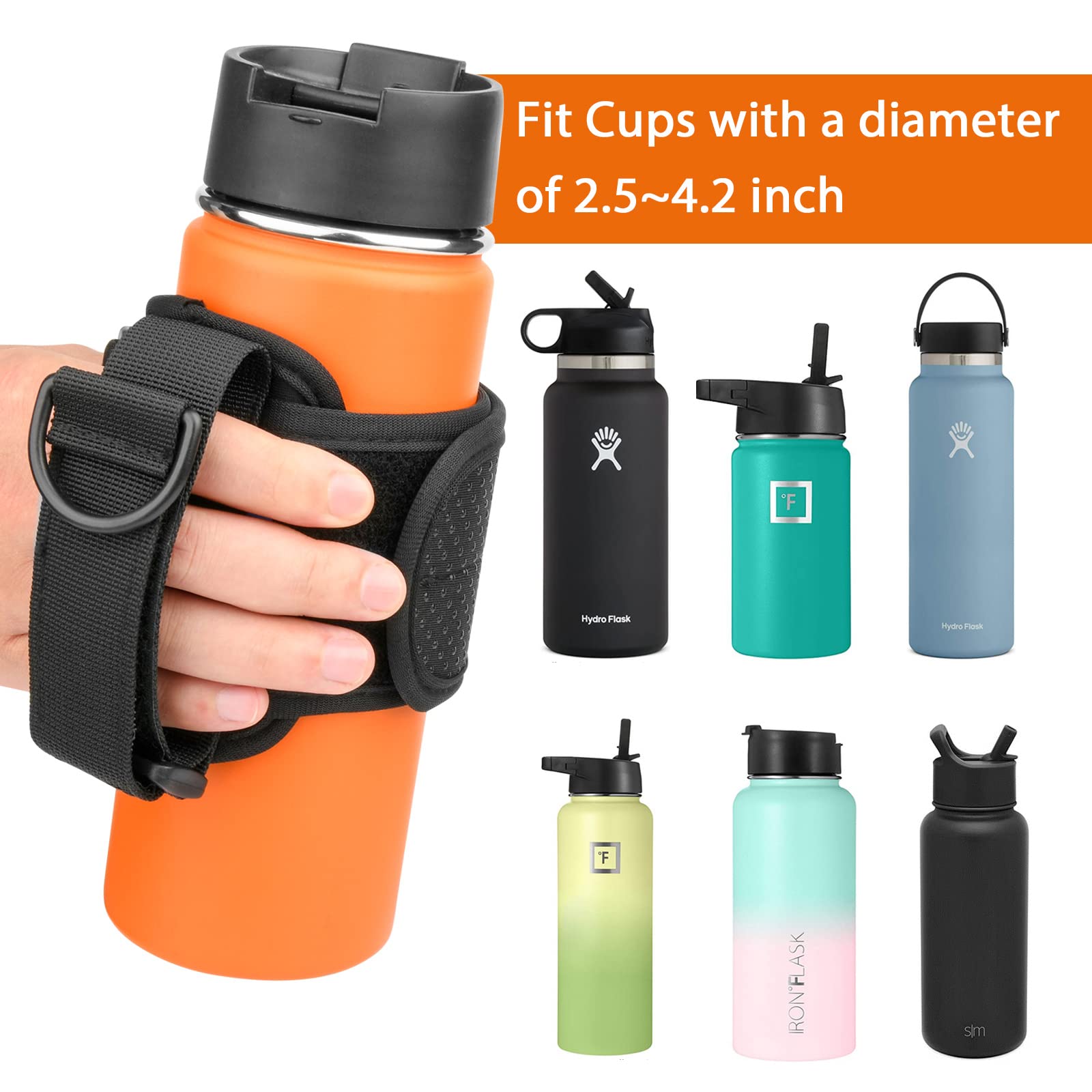 Xxerciz Adjustable Water Bottle Holder with Shoulder Strap - Universal Bottle Sling for Walking, Hiking & Camping - Perfect for Outdoor Activities, Gym & Travel