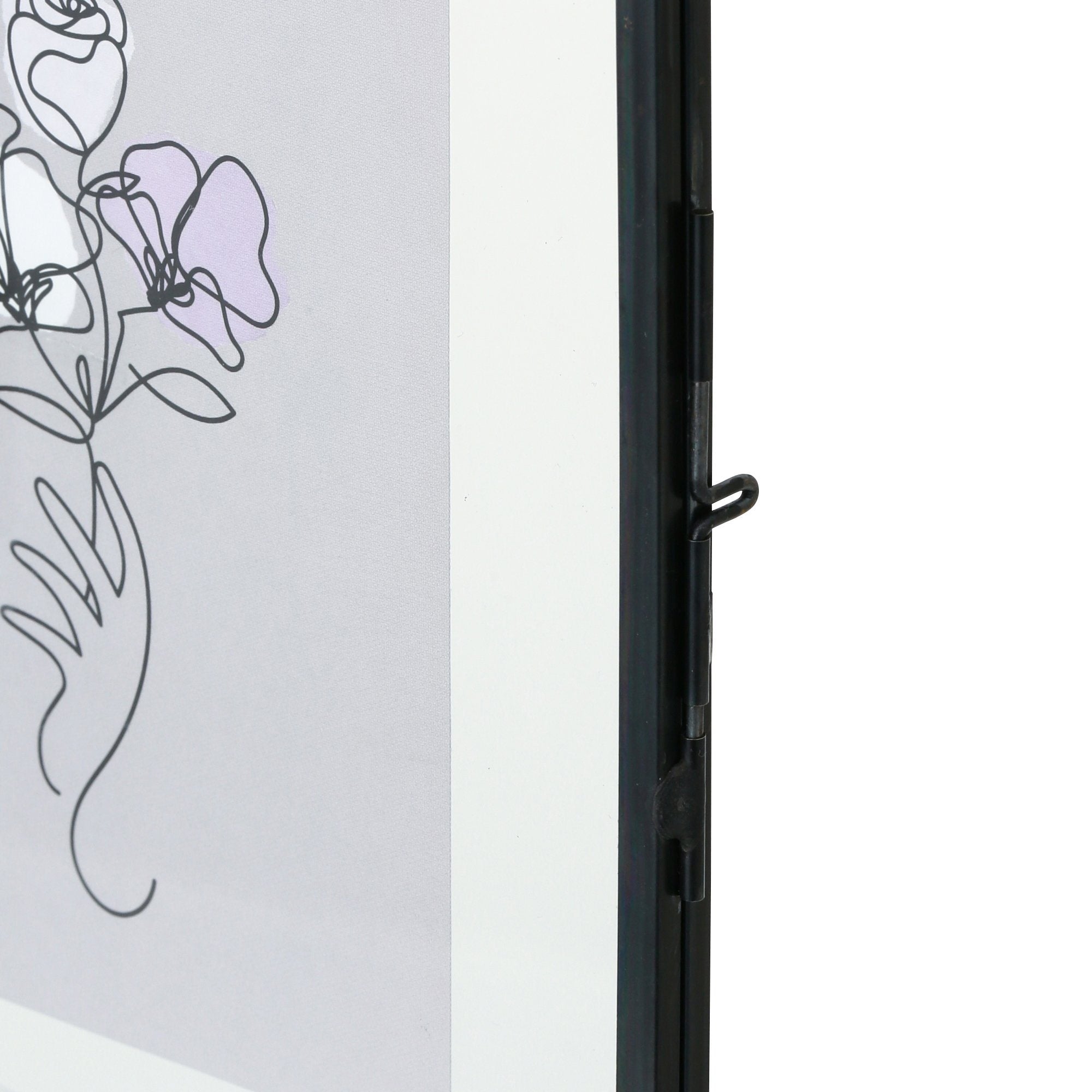 Black Metal Glass Frame with 2 Windows - Perfect for Home Office, Living Room, and Modern Interior Decor