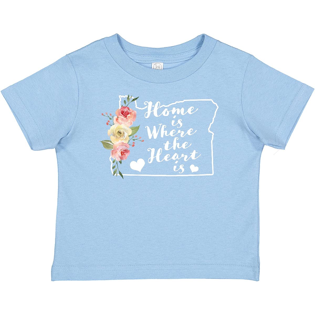Inktastic Oregon Home is Where The Heart is Watercolor Floral Baby T-Shirt - Soft Cotton Infant Tee for Boys & Girls, Cute Outfit for Family Photos, Playdates & Special Occasions