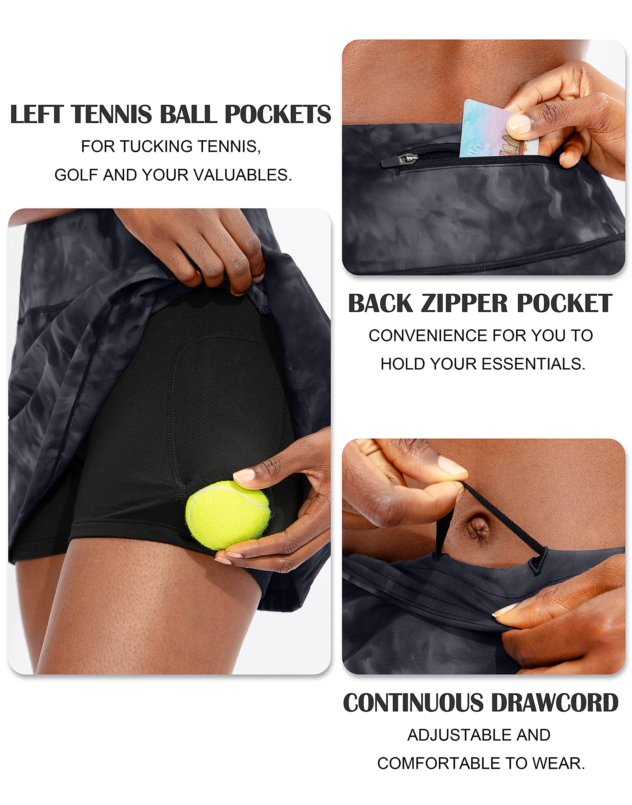 Soothfeel Women's Pleated Tennis Skirt with Pockets - High Waisted Athletic Golf Skort for Workout, Running & Casual Wear | Perfect for Tennis, Golf, Gym & Everyday Fashion