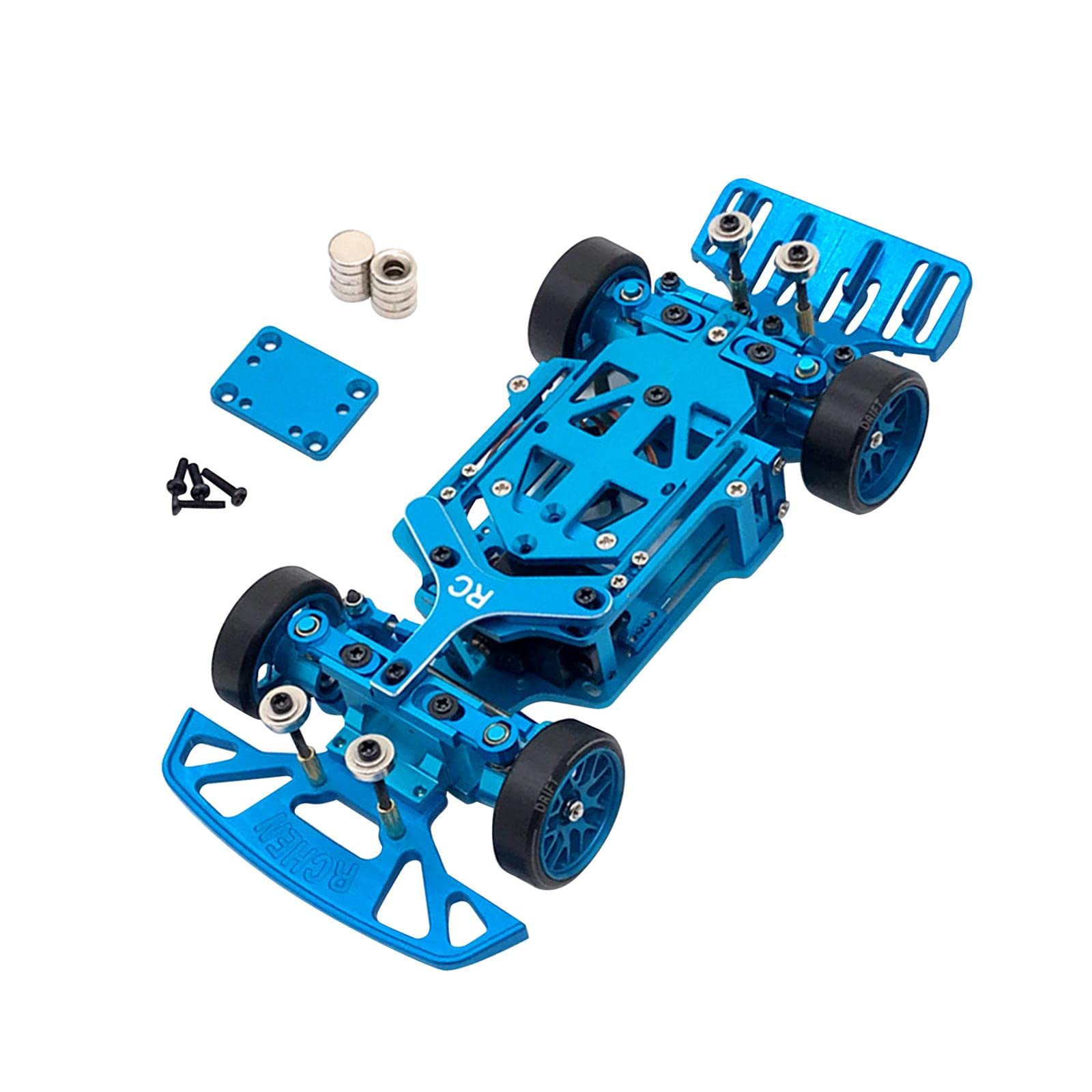 SM SunniMix 1:28 RC Crawler Car Frame Chassis - Complete DIY Replacement Parts for RC Vehicle Upgrades | Rear Drive Scale Accessories (Blue) | Perfect for Off-Road Crawling & RC Car Enthusiasts
