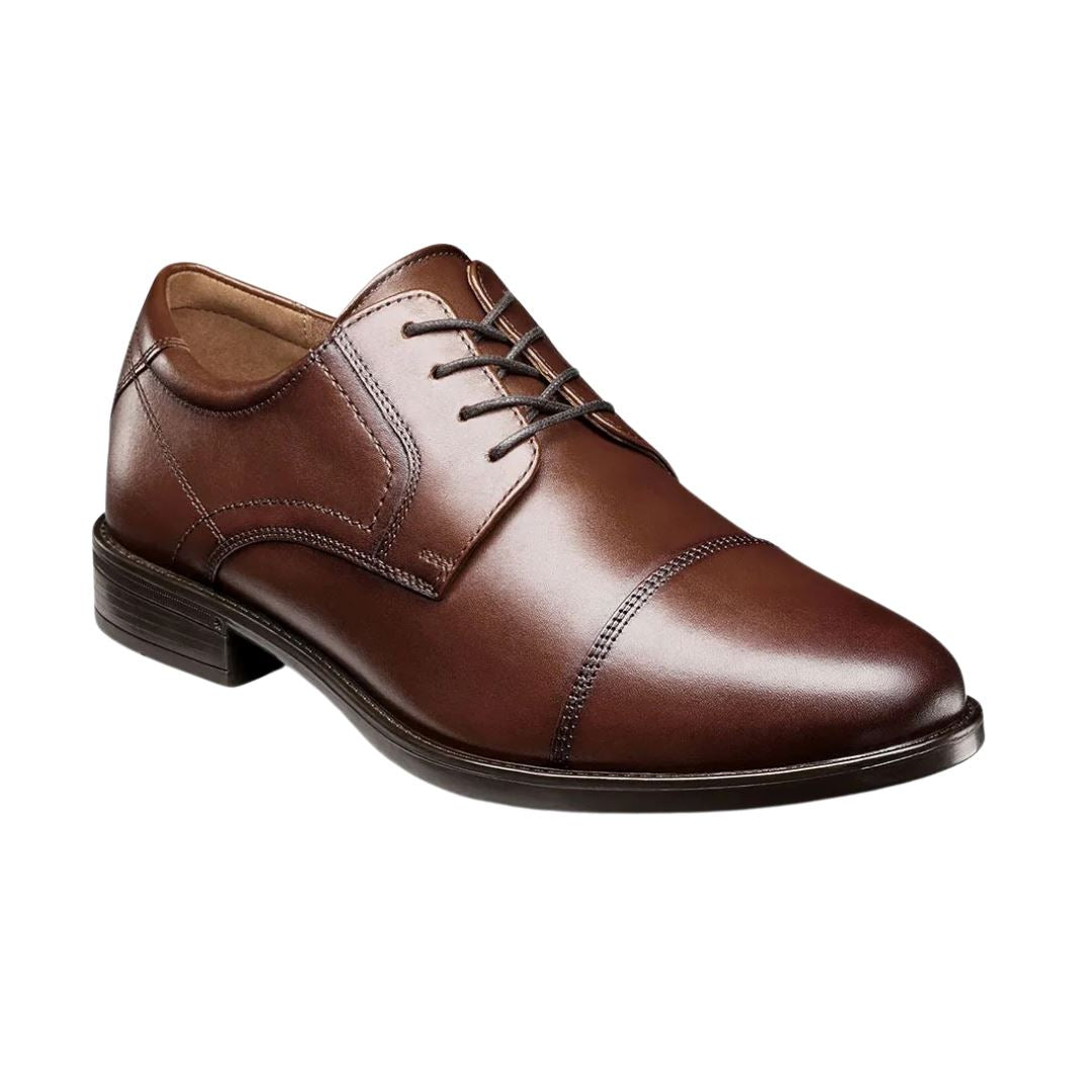 Florsheim Midtown Cap Toe Oxford Dress Shoes in Cognac - Medium & Wide Widths for Men - Perfect for Business, Office & Formal Occasions
