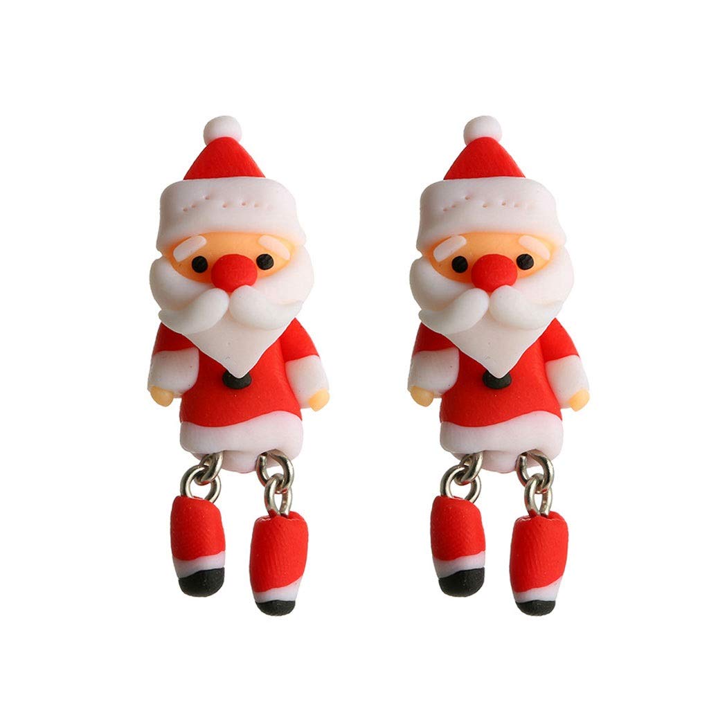 GANFANREN Cute Santa Claus & Snowman Earrings - Soft Animal Cartoon Christmas Jewelry for Women & Girls | Perfect Xmas Gifts & Holiday Party Accessories