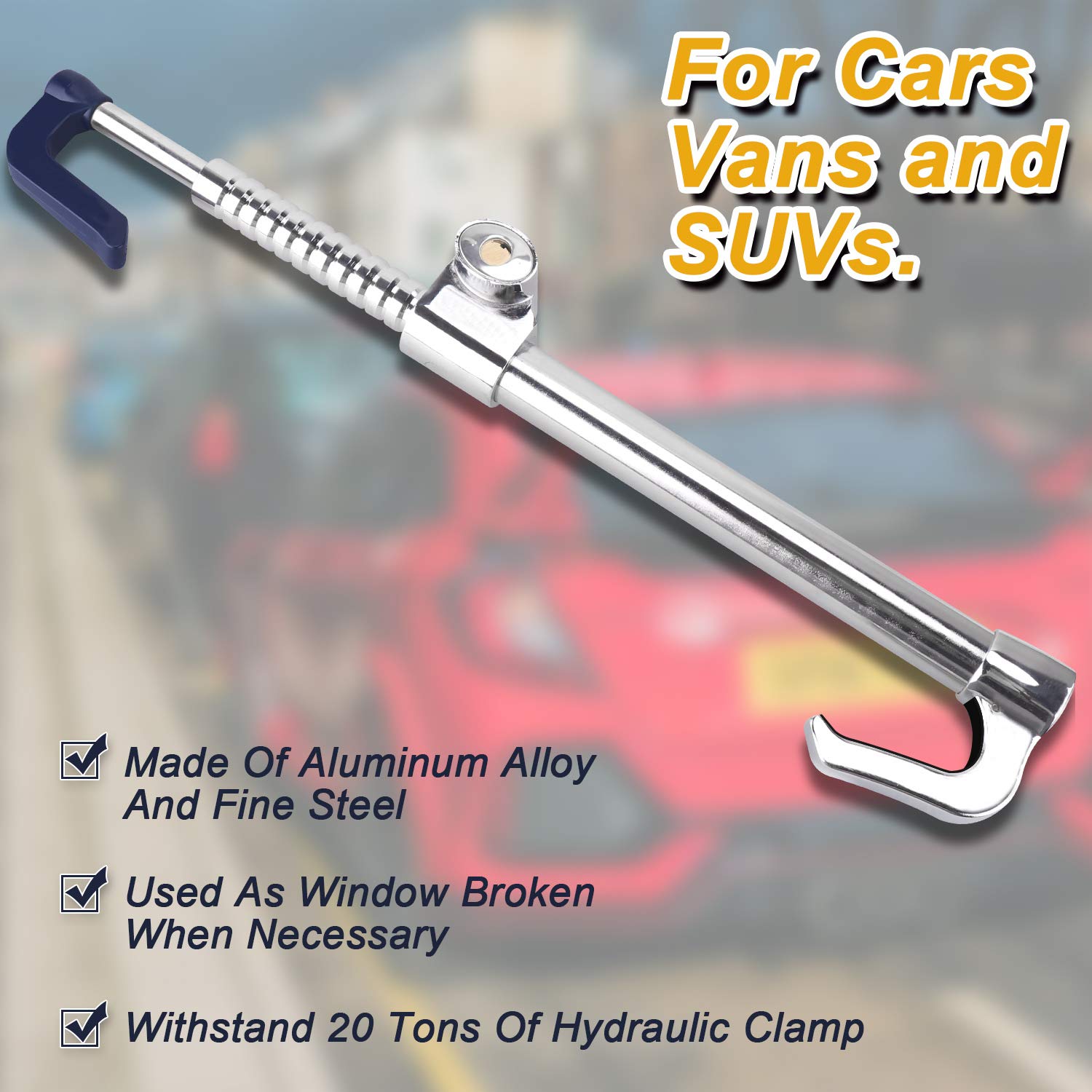 Universal Steering Wheel Brake Lock - Anti-Theft Car Security for SUV/Truck/Van with 3 Keys - Parking Protection