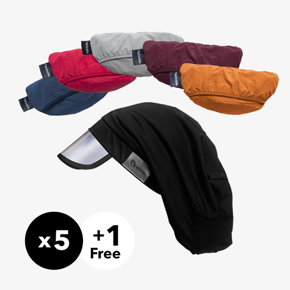 Hairbrella Classic XL Gifting Bundle (Buy 5 Get 1 Free) - Premium Waterproof Hair Protection for Women - Perfect for Rainy Days, Swimming, and Outdoor Activities