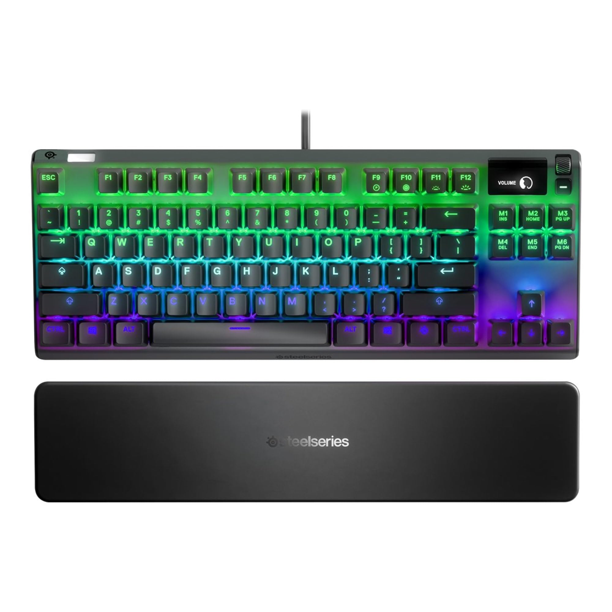 SteelSeries Apex 7 TKL Compact Mechanical Gaming Keyboard with OLED Smart Display | USB Passthrough & Media Controls | Linear Red Switch | RGB Backlit | Perfect for Esports, Streaming & Office Work