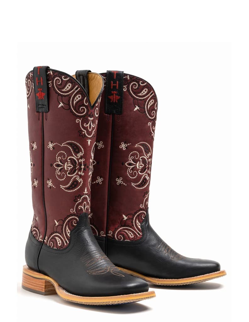 **Tin Haul Women's Bandida Square Toe Western Boots - Black (14-021-0007-1447 BL) - Perfect for Rodeo, Country Dancing & Casual Wear**