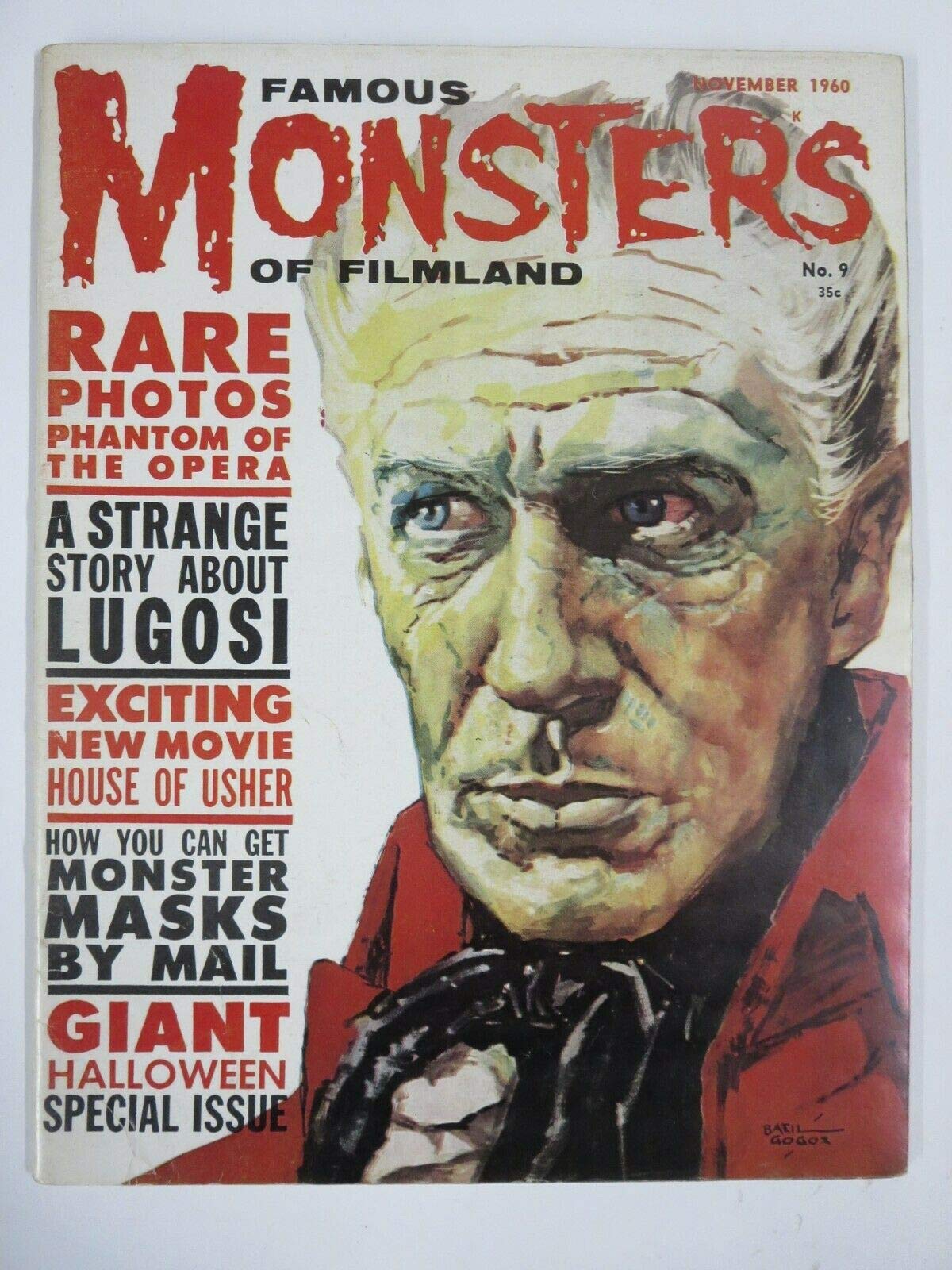 Famous Monsters of Filmland Issue #9 (November 1960) - Vincent Price Cover - Vintage Horror Magazine - Perfect for Collectors & Classic Movie Fans