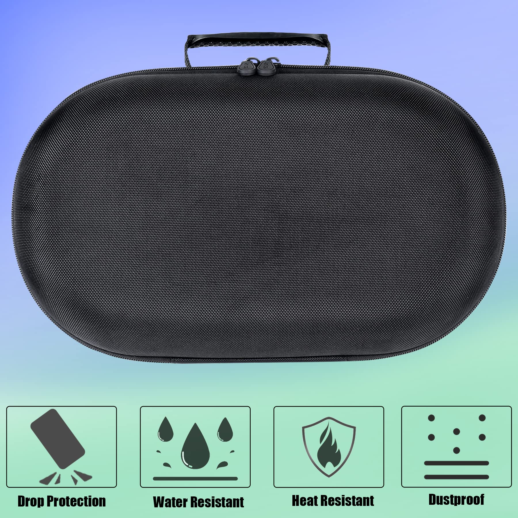 Aenllosi Portable Carrying Case for Meta Quest Pro & Meta Quest 3 VR Headset (Black & Blue) - Protective Storage Bag for Travel, Gaming, and VR Accessories Organization