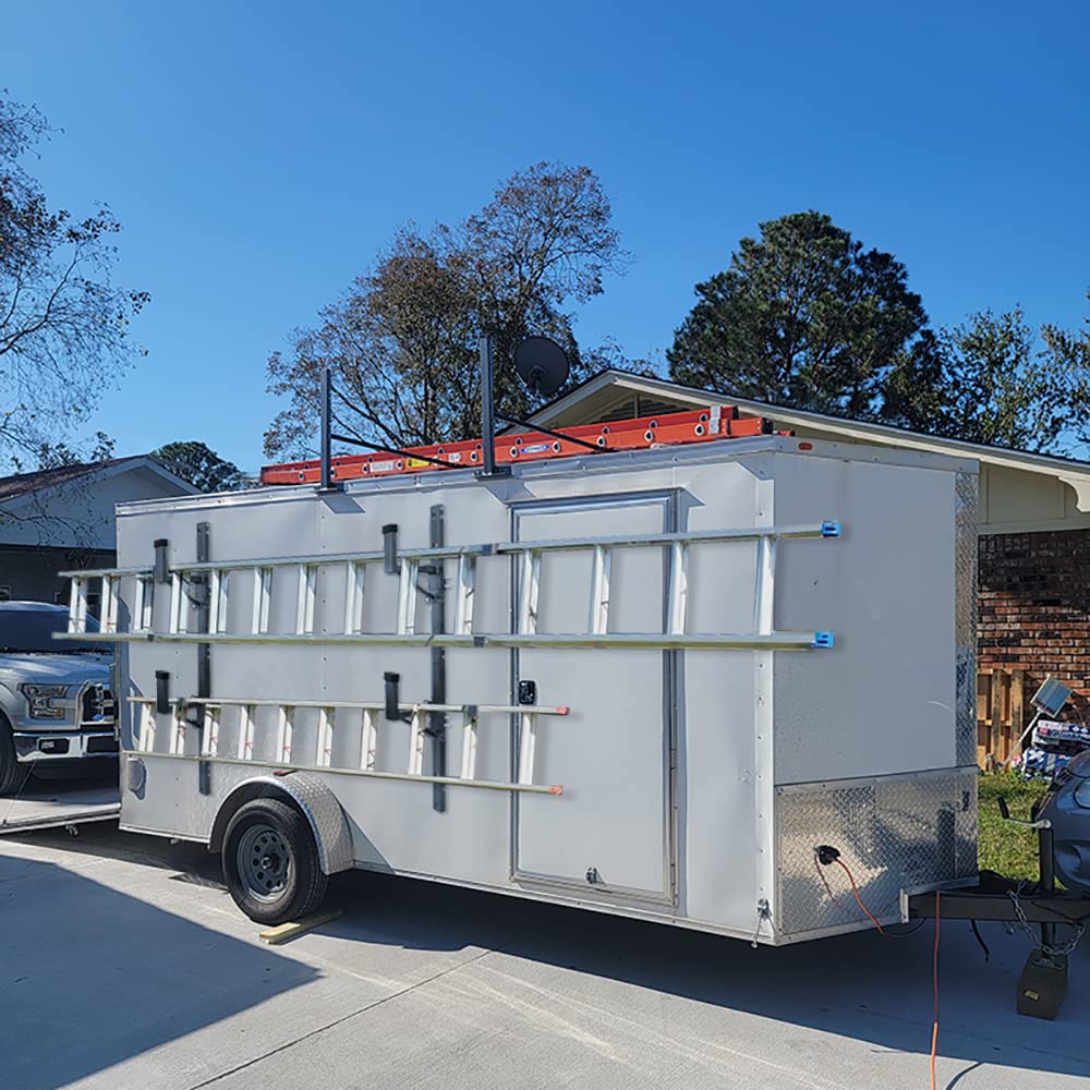 Heavy Duty Aluminum Trailer Side Ladder Rack & Roof Rack System for Pickup Trucks - Perfect for Construction, Roofing & Outdoor Work