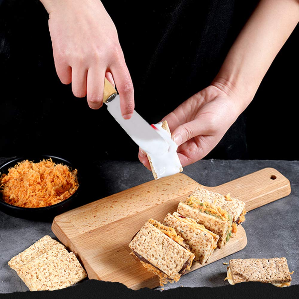 Premium Wooden Butter Knives Set of 10 - 4 Inch Sandwich Spreaders for Cream Cheese, Jam & Condiments - Perfect for Breakfast, Tea Parties & Catering Events