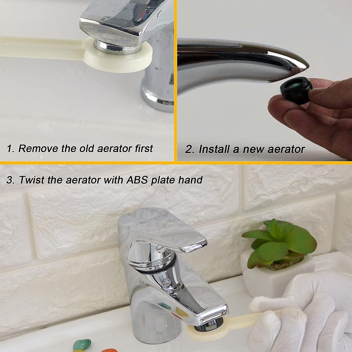 Black M24 Kitchen Faucet Aerator - 4 Pack Water Saving Sink Filter for Black Faucets