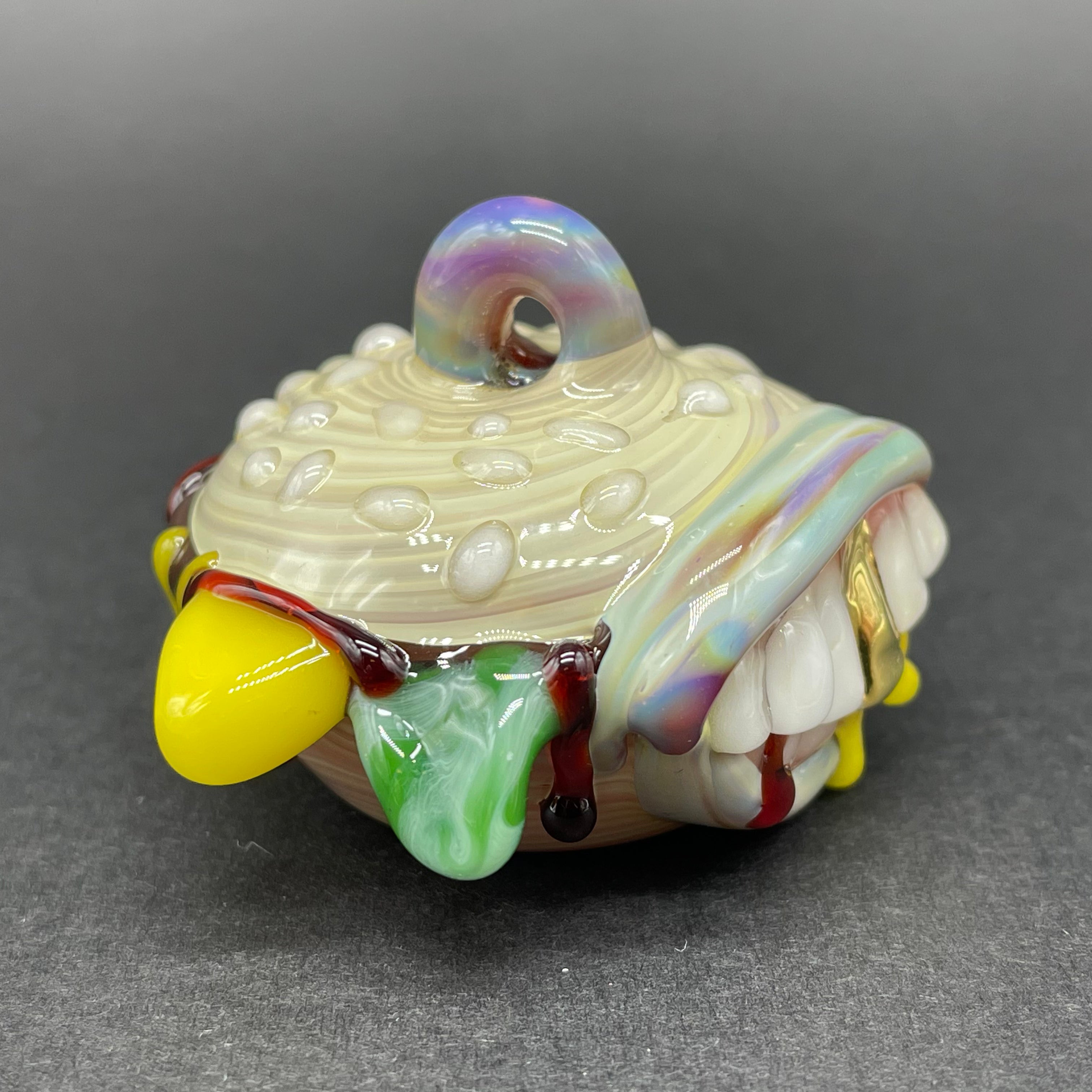 Handmade Glass Cheeseburger Pendant Necklace - Unique Food Jewelry for Burgers Lovers - Perfect Gift for Fast Food Enthusiasts & Fun Fashion Accessory