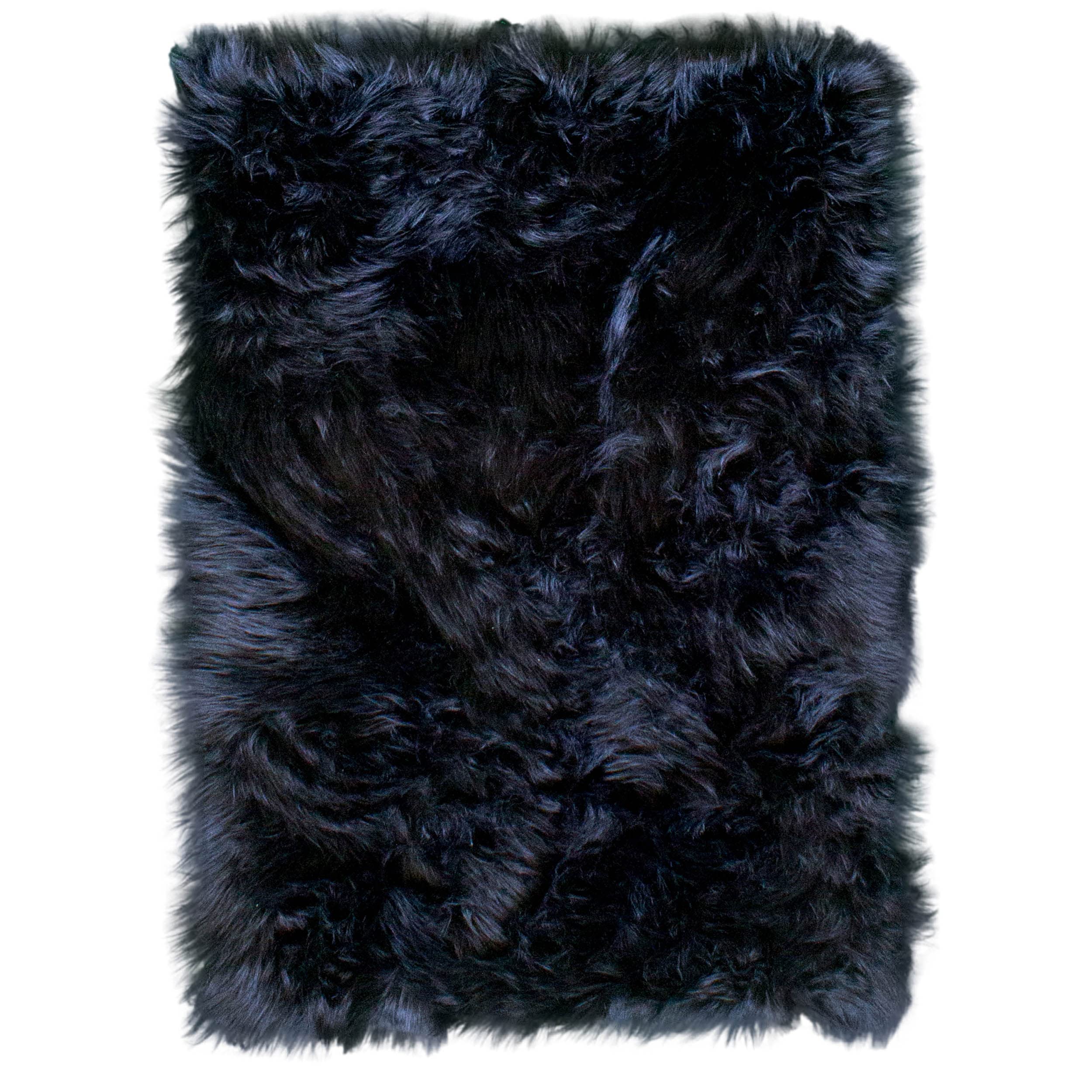 Premium Ultra Soft Fluffy Faux Sheepskin Area Rug - 3x5 Feet Black Shaggy Rug for Bedroom, Living Room, Nursery | Cozy Home Decor & Floor Mat for Cold Weather Comfort