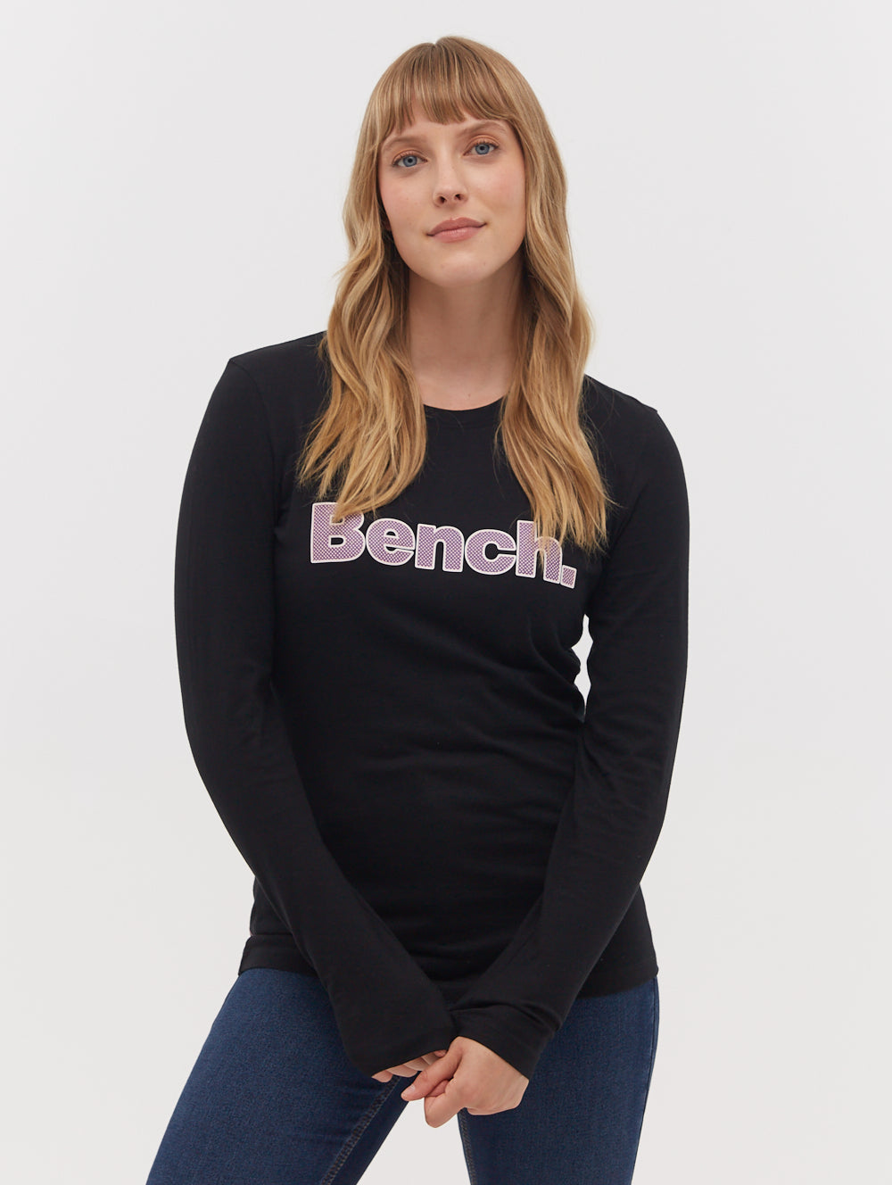 Jewelle Long Sleeve Logo T-Shirt for Women - Comfortable Cotton Crewneck Tee with Stylish Print - Perfect for Casual Wear, Layering & Everyday Outfits