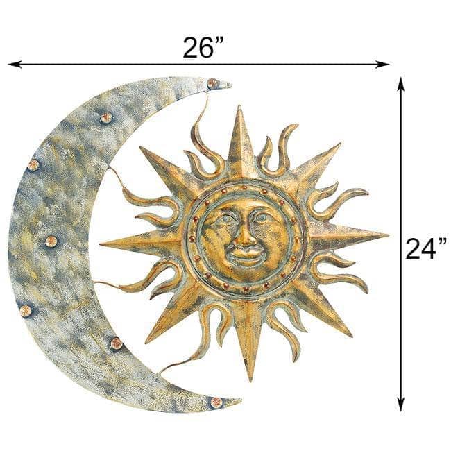 Aztec Sun and Moon Wall Art - Handmade Mexican Decor, Tribal Home Decor for Living Room, Bedroom & Office - Perfect for Boho, Southwest & Spiritual Spaces