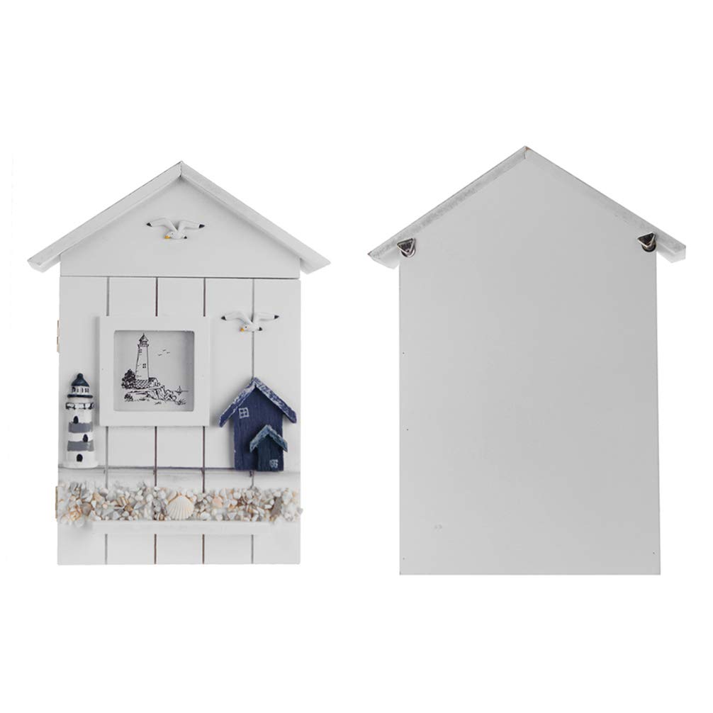 Mediterranean Key Cabinet - Wooden Wall Mounted Key Holder for Home & Office