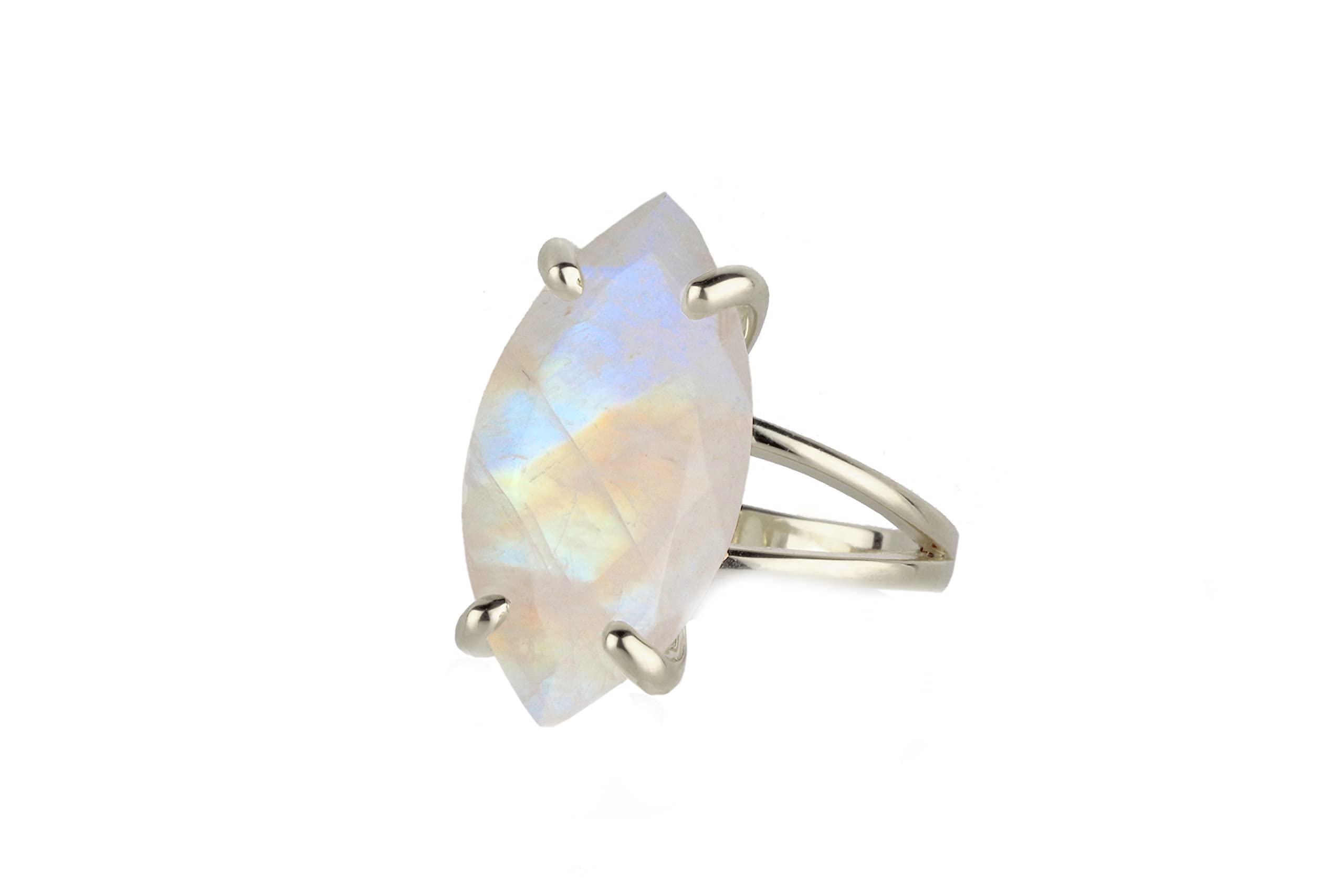Moonstone Silver Ring for Women - Handmade Bohemian Jewelry | Birthstone & Statement Ring for Everyday Wear