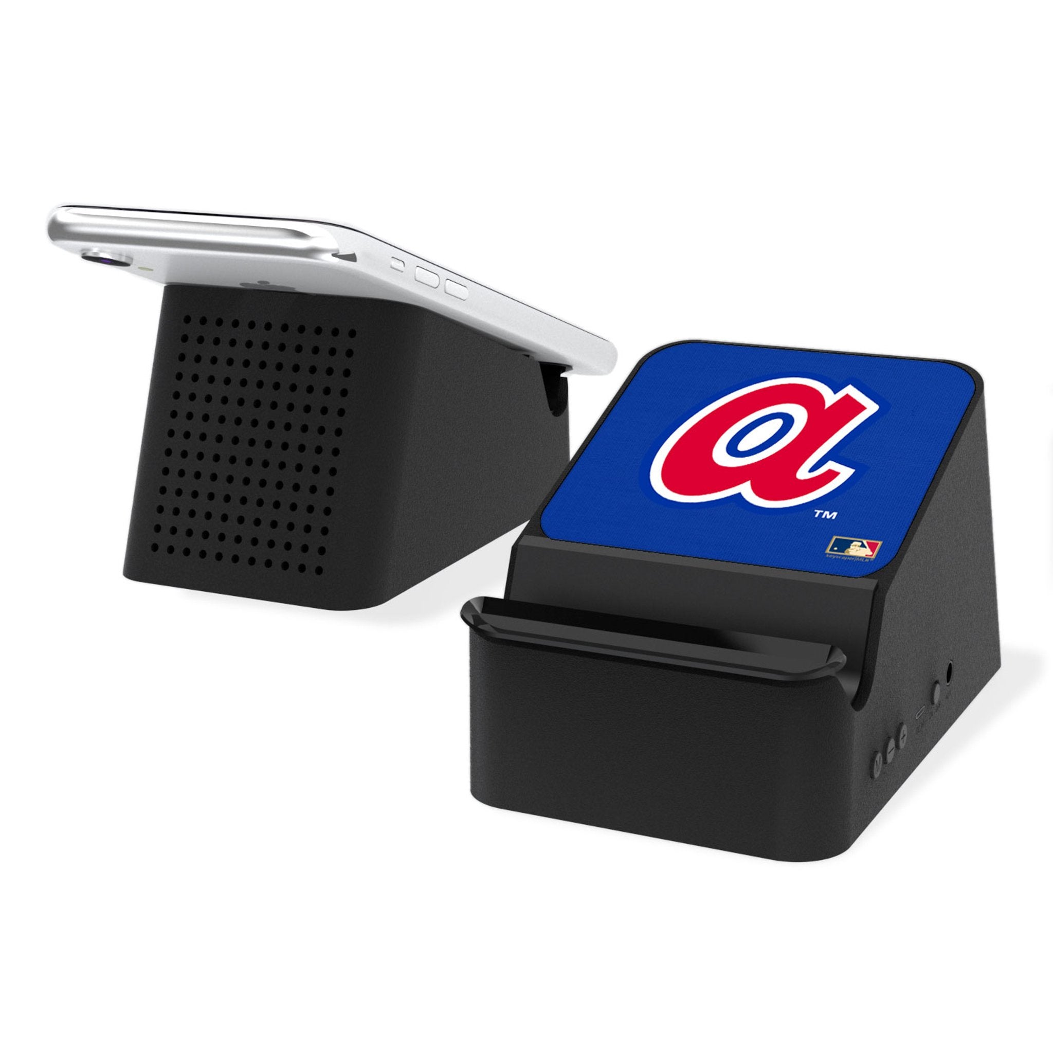 Atlanta Braves 1972-1980 Cooperstown Collection Wireless Charging Station with Bluetooth Speaker - Perfect for Baseball Fans, Home Office & Game Room Decor