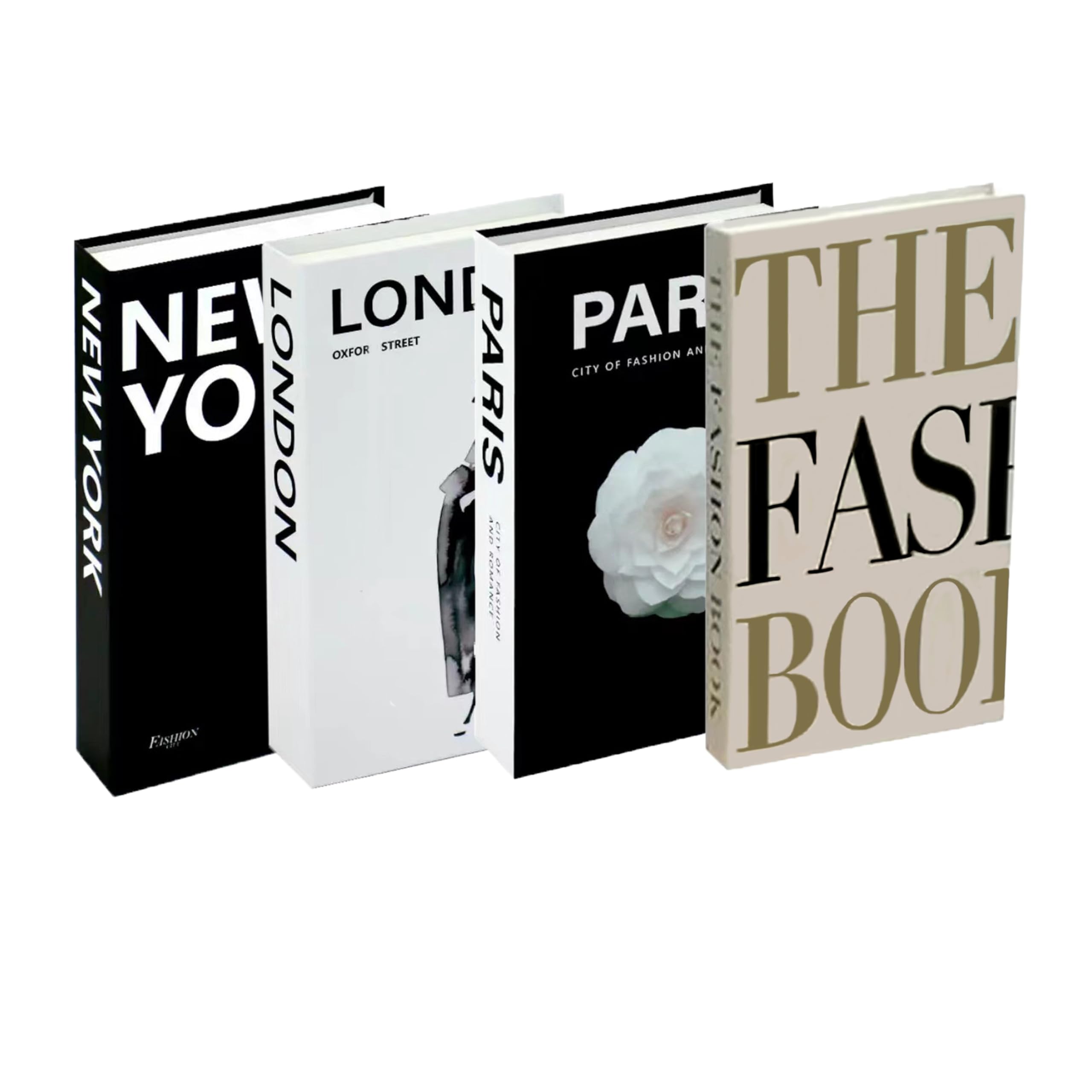 4 Pack Decorative Faux Books for Home Décor - Coffee Table Bookshelf Decor, Fake Stacked Books for Living Room, Bedroom & Office Decoration | Perfect for Bookshelf Styling, Table Centerpieces and Interior Design Accents