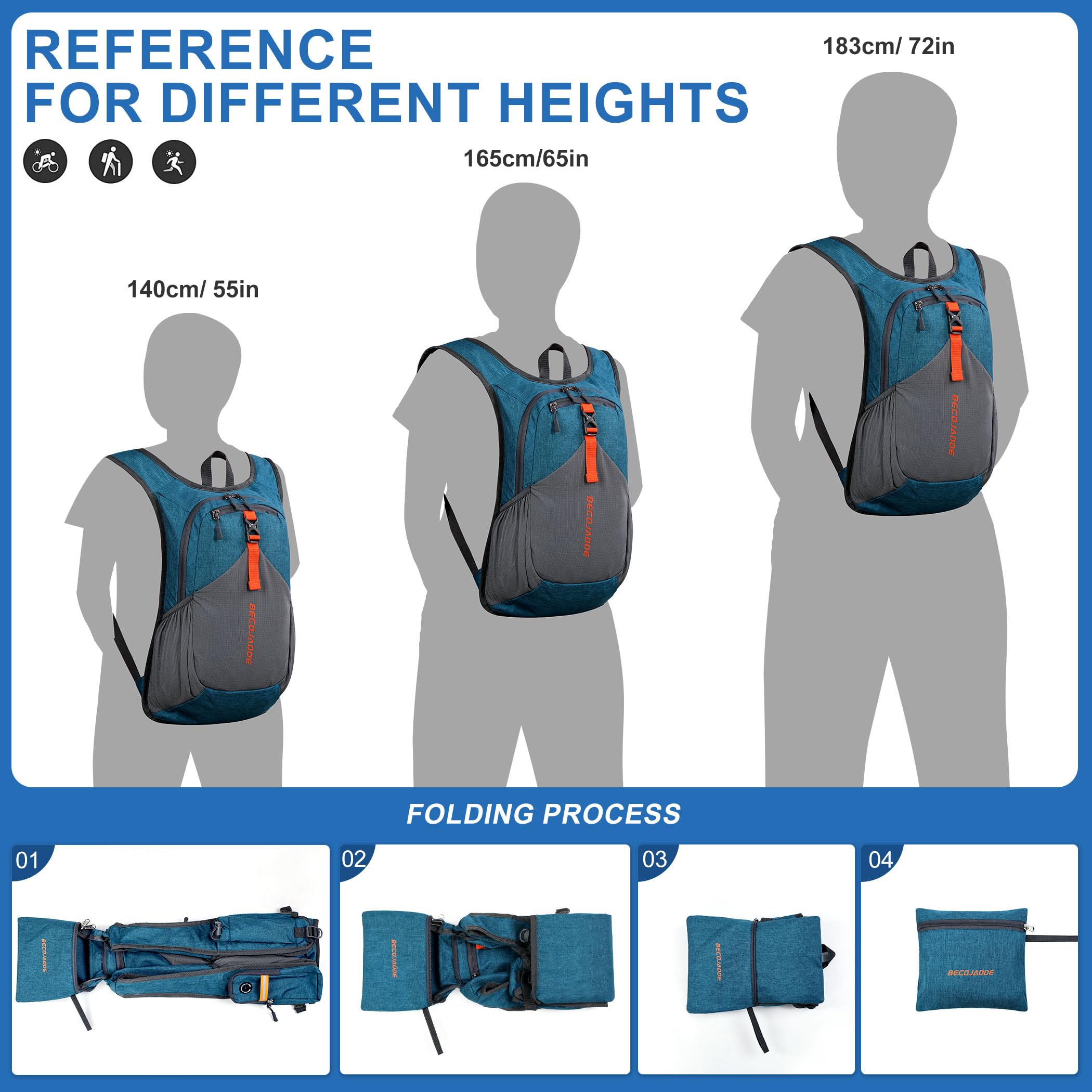 15L Ultralight Foldable Hiking Backpack for Men & Women - Packable Daypack for Travel, Camping & Outdoor Adventures (Turquoise) | Perfect for Day Hikes, Commuting & Weekend Getaways