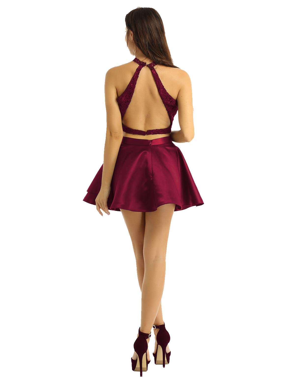 Elegant Two-Piece Prom Dress for Women & Girls with Lace Appliques - Perfect for Homecoming, Prom Night, and Special Occasions