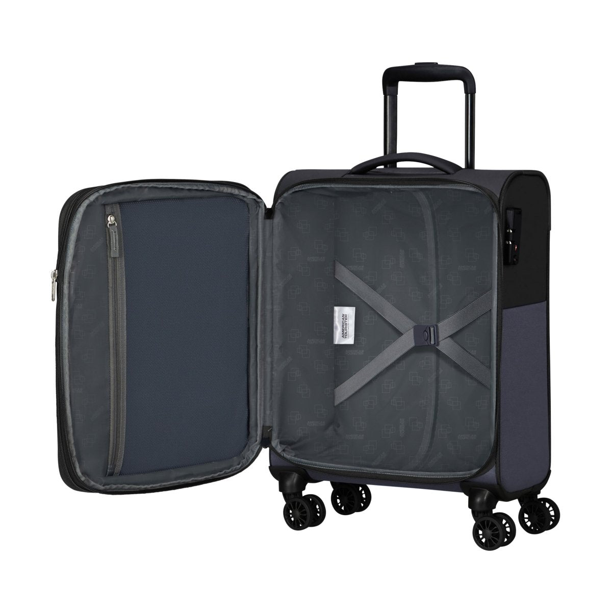 American Tourister Daring Dash Carry On Luggage - Lightweight Spinner Suitcase for Air Travel, Business Trips & Weekend Getaways | Durable Hardshell Cabin Bag with 360° Wheels & TSA Lock