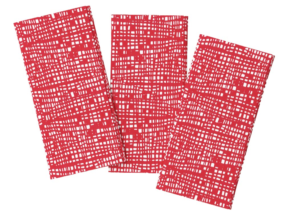 Premium 100% Cotton Kitchen Tea Towel Set - Ultra Soft & Absorbent Dish Towels (18x28 Inch) in Nest Red | Multipurpose for Cooking, Cleaning & Drying | Perfect for Everyday Kitchen Use, Dishwashing & Hosting Guests