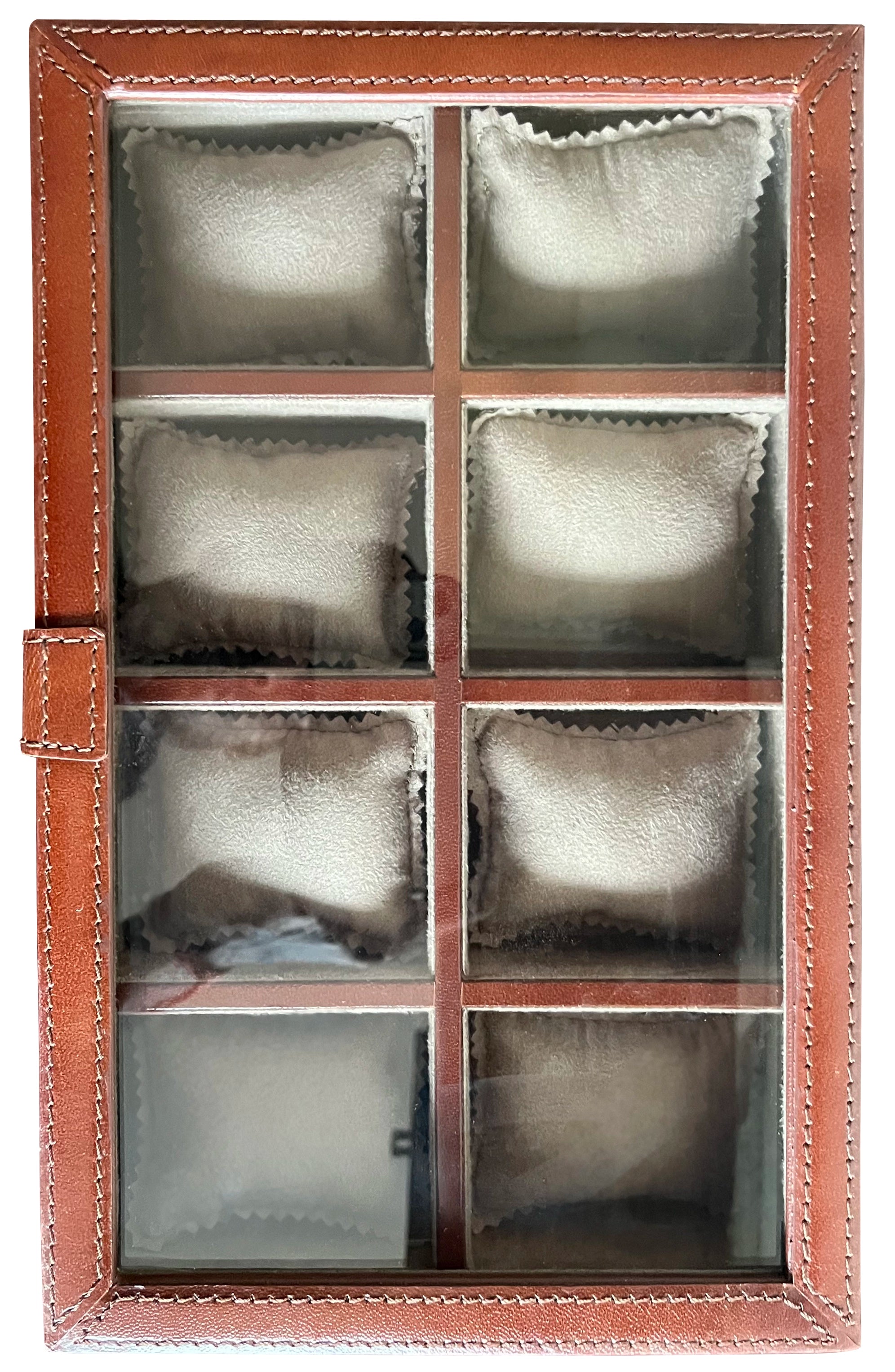 Premium 8-Slot Leather Watch Case for Men & Women - Genuine Brown Leather Watch Box Organizer - Perfect for Travel, Storage & Display of Luxury Watches