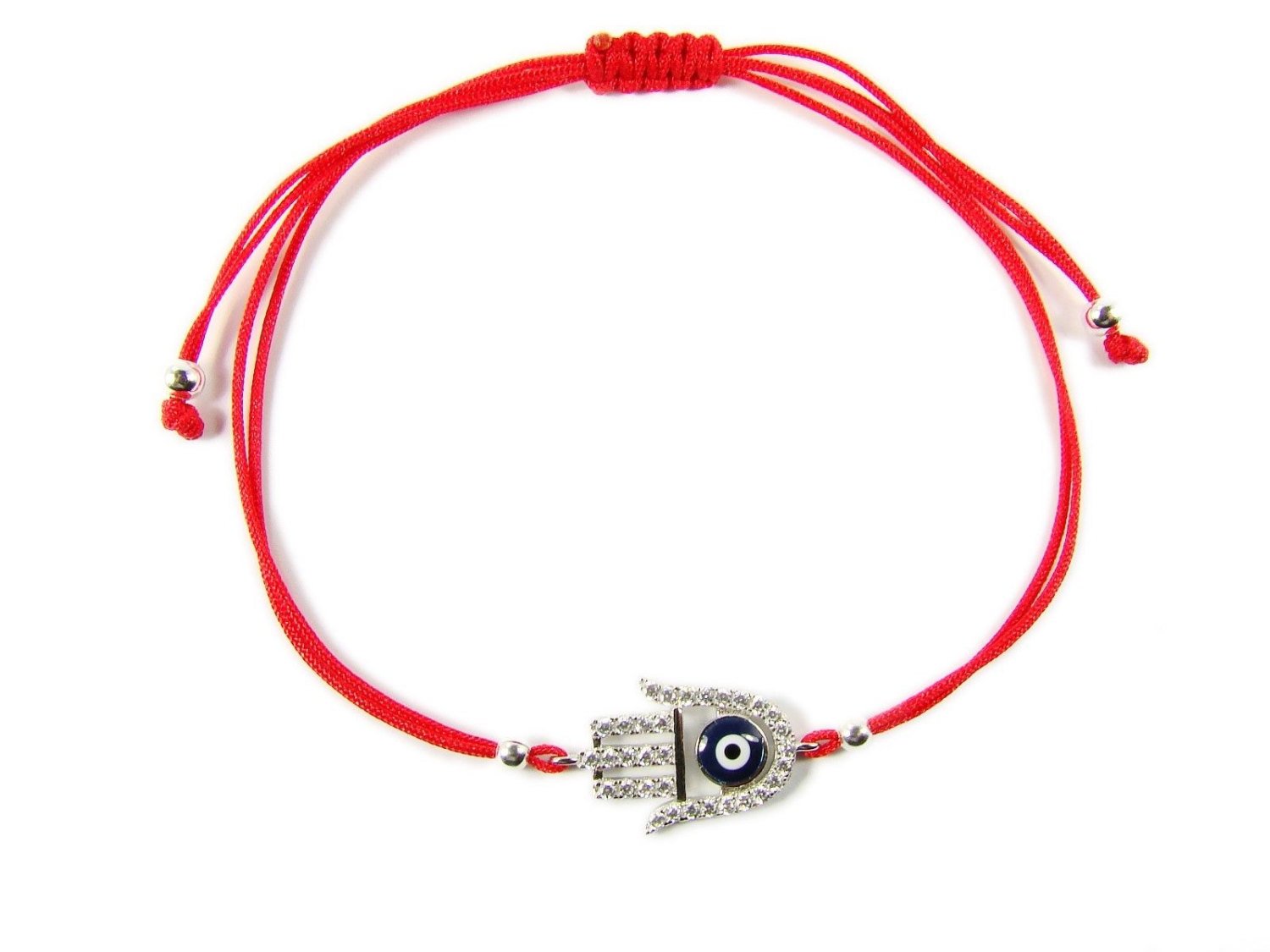Hamsa Hand Evil Eye Protection Bracelet - 925 Sterling Silver Hand of Fatima with Adjustable Red Cord for Women & Men, Perfect for Daily Wear, Gift Giving, and Spiritual Healing