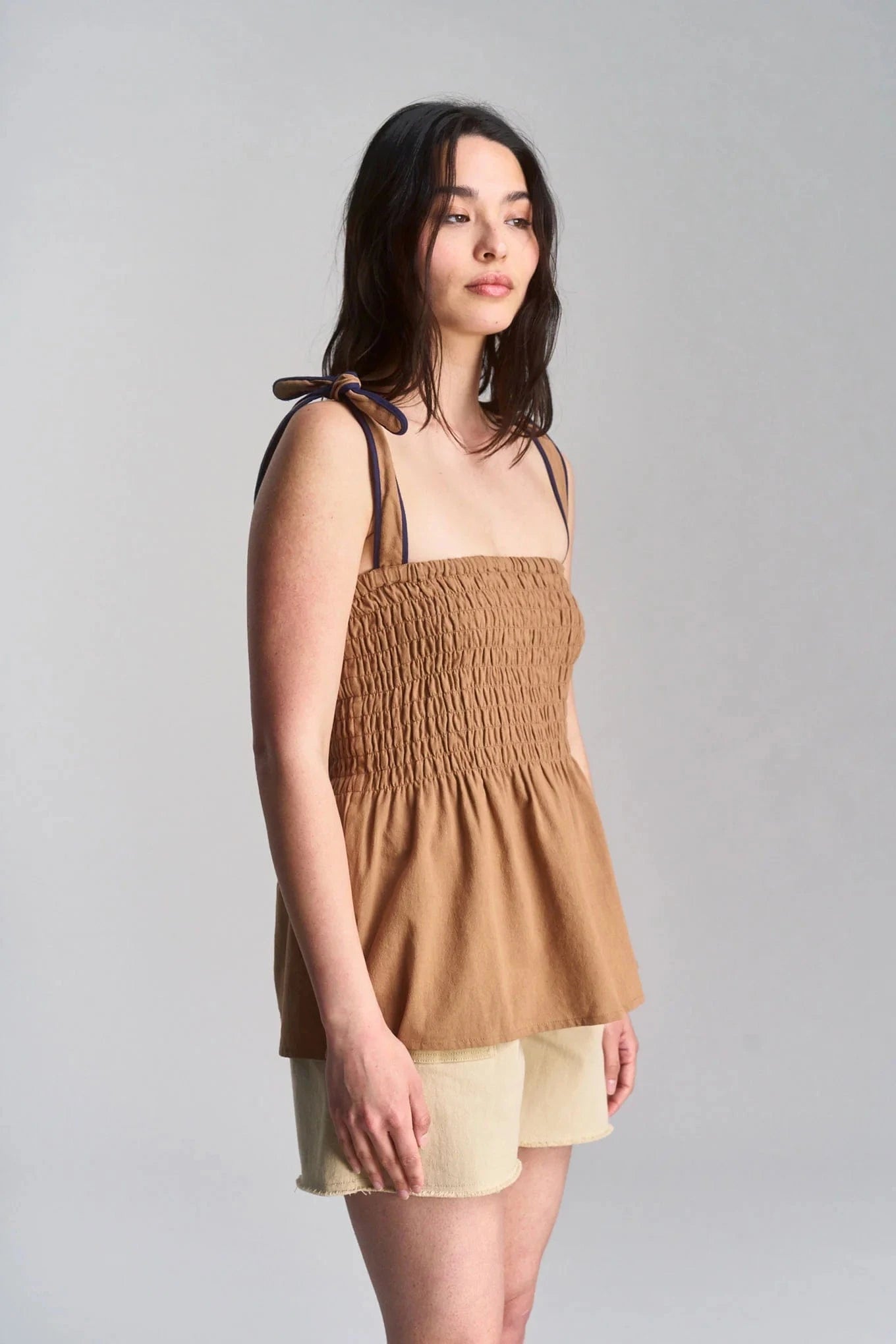 Gaia Women's Lightweight Cheesecloth Vest - Breathable Summer Cover Up, Boho Beachwear, Tan | Perfect for Beach Vacations, Music Festivals & Casual Outings