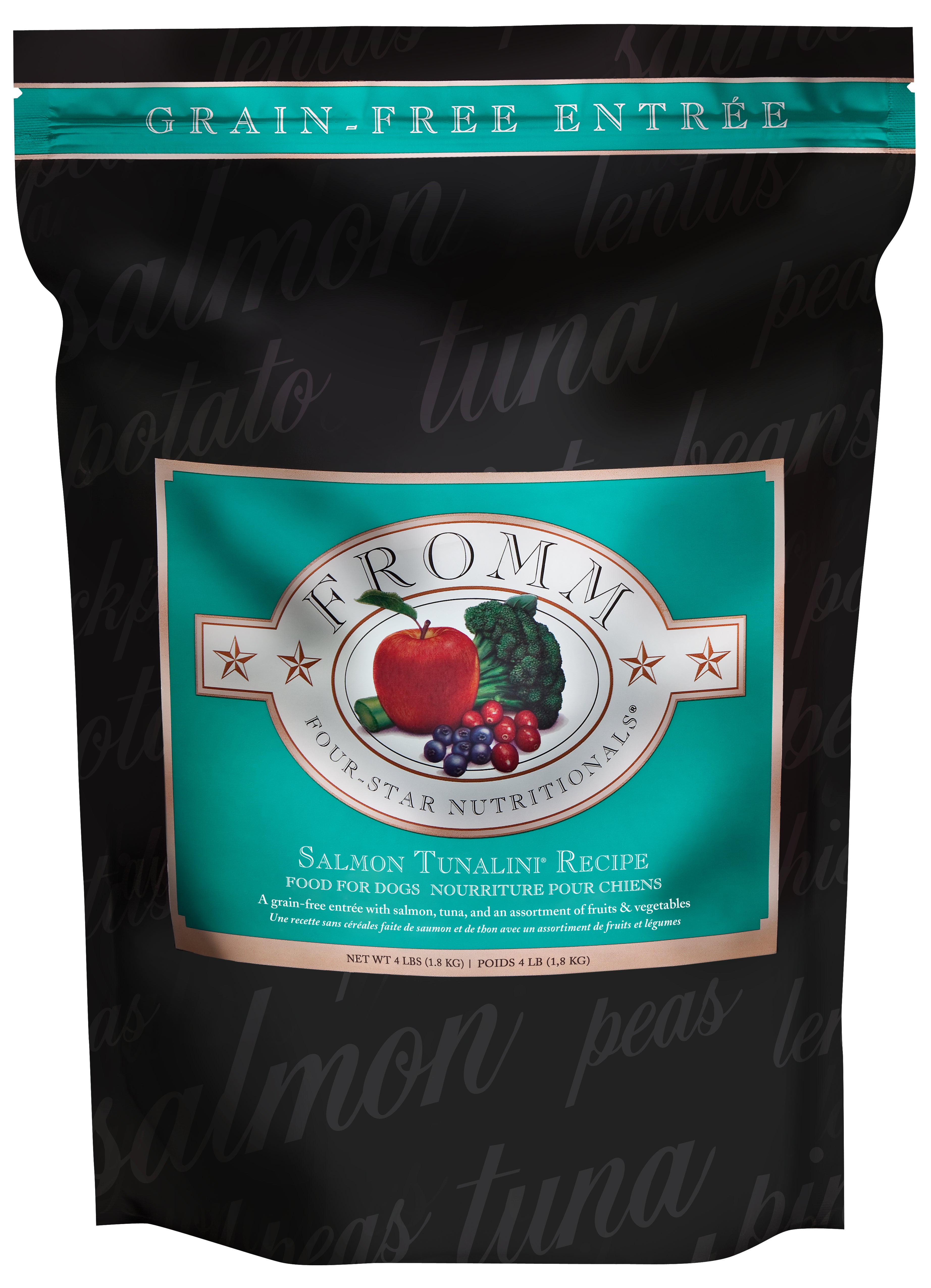 Fromm Four Star Grain Free Dry Dog Food - Salmon & Tuna Recipe - High Protein, Natural Ingredients for Adult Dogs - Perfect for Sensitive Stomachs & Allergies - Indoor & Outdoor Feeding