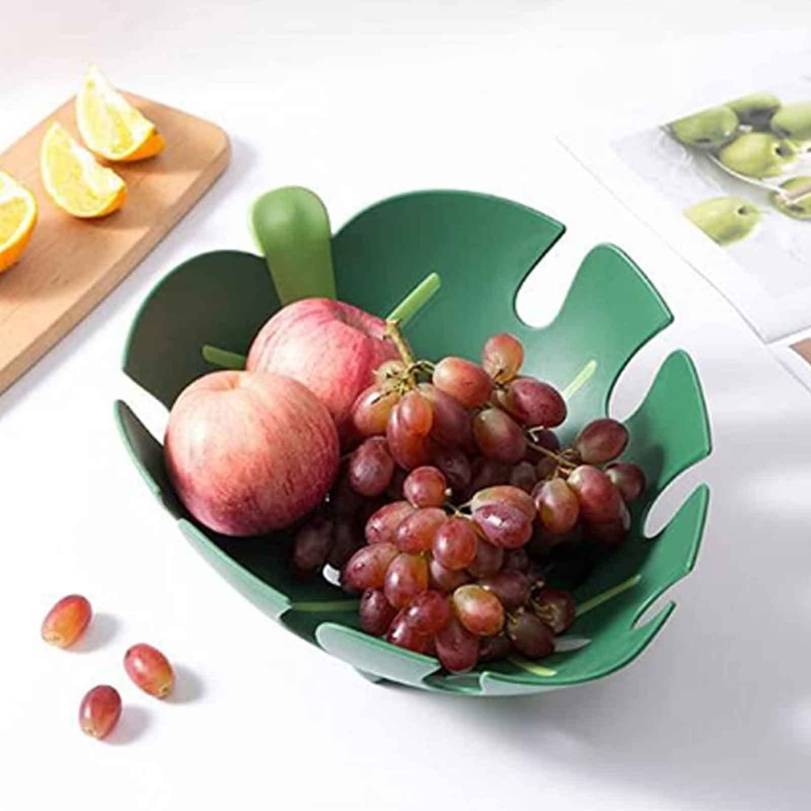 KDLK Plastic Fruit Bowl - 28 x 22 x 10cm Kitchen Counter Fruit Basket, Decorative Serving Tray for Living Room, Tea Table, Candy & Snacks - Perfect for Home Decor, Parties, and Dining Table Centerpiece