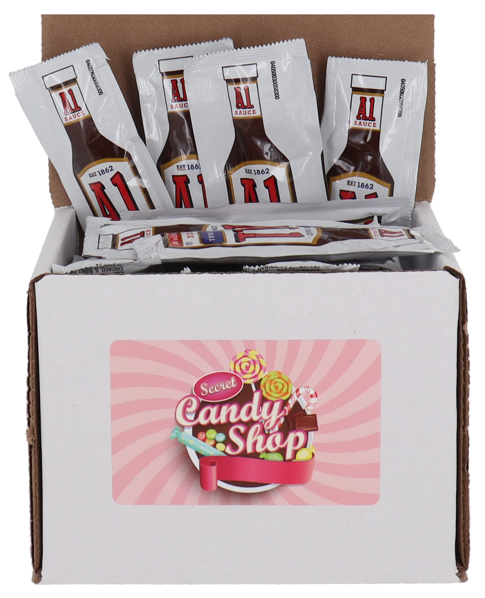 SECRET CANDY SHOP A1 Steak Sauce Original Flavor - 25 Single Serve Packets (Bulk Box) - Perfect for BBQs, Grilling & Steak Dinners
