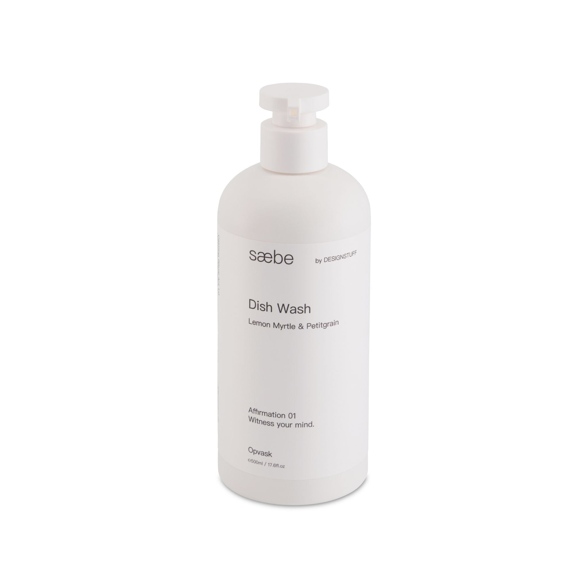 DESIGNSTUFF Saebe Dish Wash Liquid - Lemon Myrtle & Petitgrain Scent, 500ml | Natural Dish Soap for Hand Washing | Gentle on Skin, Cuts Grease Fast | Perfect for Kitchen, Camping & Travel