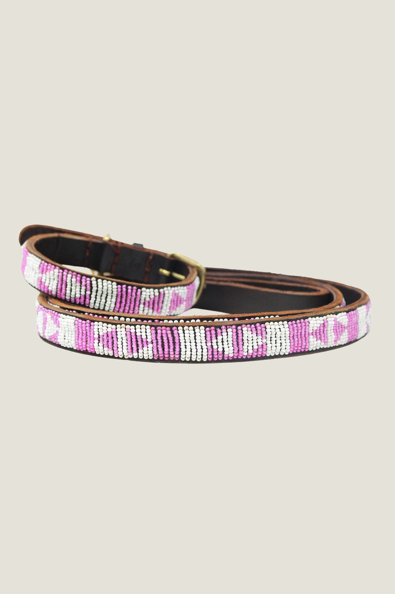 Arrow Dog Collar - Adjustable Nylon Pet Collar with D-Ring, Pink & White Stripes | Perfect for Small Medium Dogs, Daily Walks & Training