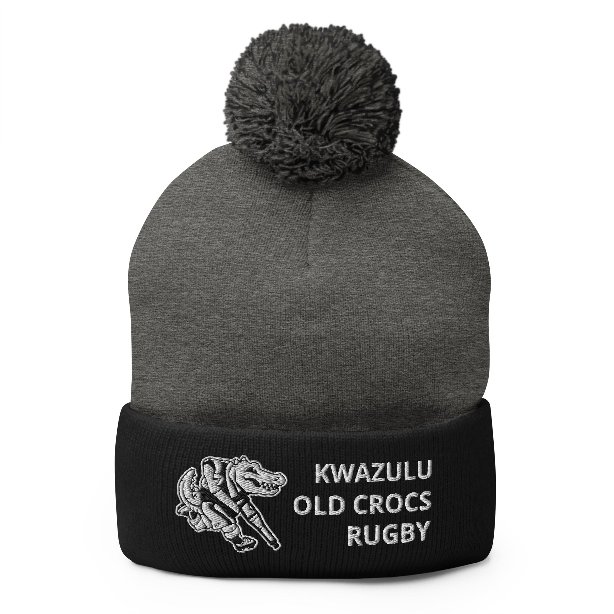 KwaZulu Old Crocs Pom Beanie - Warm Winter Hat for Men & Women - Cozy Knit Hat for Outdoor Activities, Skiing, Snowboarding and Casual Wear