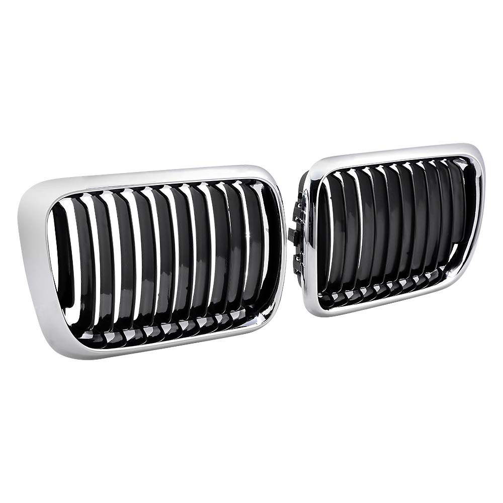 Black Chrome Front Kidney Grille for 1997-1999 BMW E36 3-Series Facelift | OEM Style Replacement | Enhanced Styling & Durability | Perfect for Car Upgrades & Showroom Look