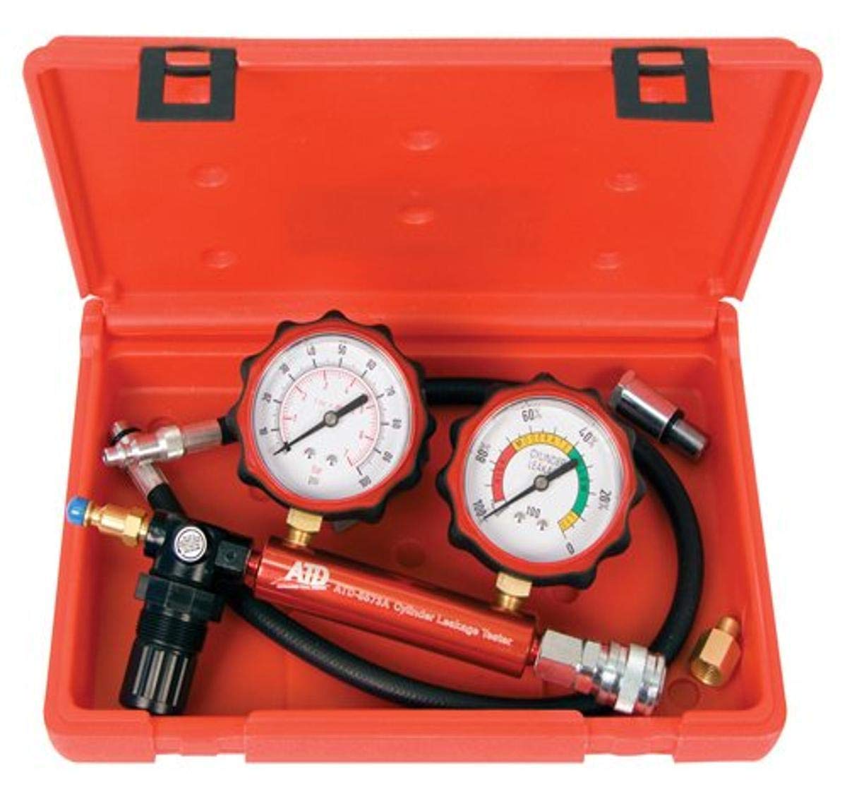 ATD Tools 5573A 2-Gauge Cylinder Leakage Tester - Professional Engine Diagnostic Tool for Automotive Mechanics | Perfect for Detecting Engine Compression Leaks in Cars, Trucks & Motorcycles