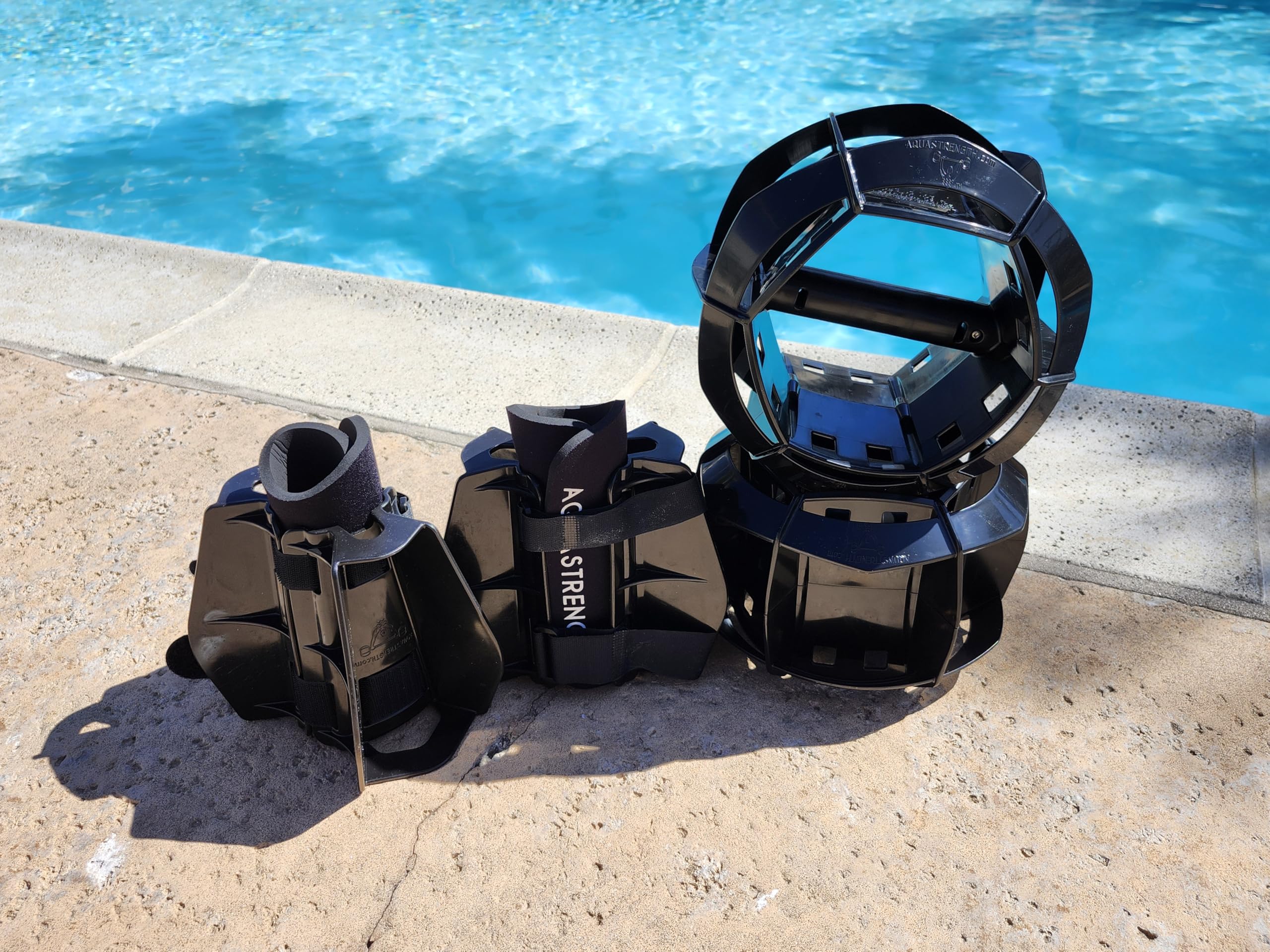 Best Functional Pool Exercise Equipment Set - Water Weights, Barbell, Dumbbells & Swim Fins | Free Workout Programs Included | Perfect for Aqua Fitness, Hydrotherapy & Swimming Training