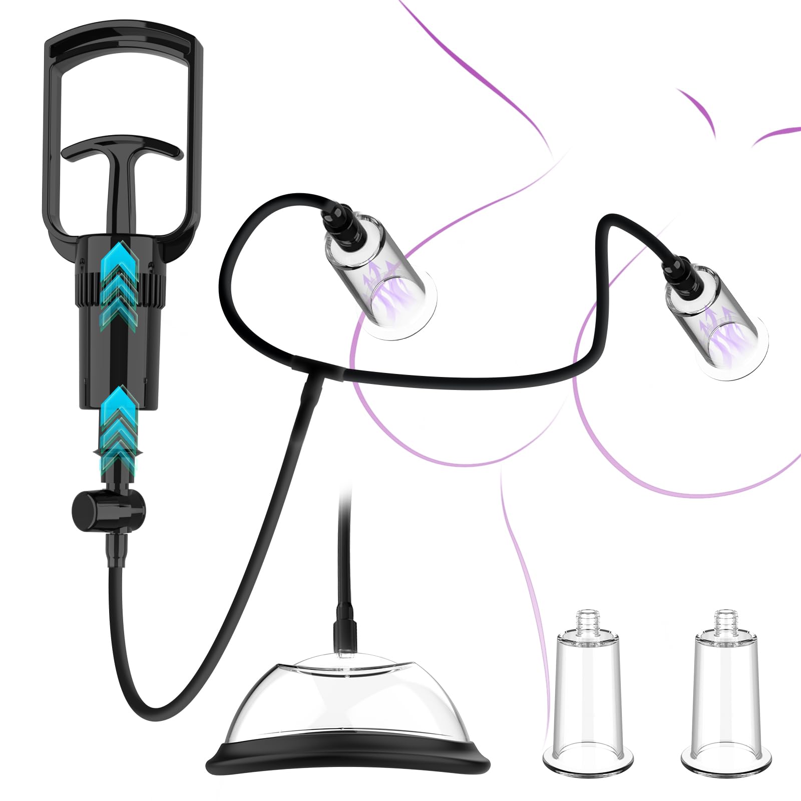 Premium Women's Vacuum Breast & Clitoral Pump Set - 2 Strong Suction Cups for Enhanced Sensation, Adult Sex Toy for Pleasure & Intimacy | Perfect for Couples Play, Solo Exploration & Sensual Massage
