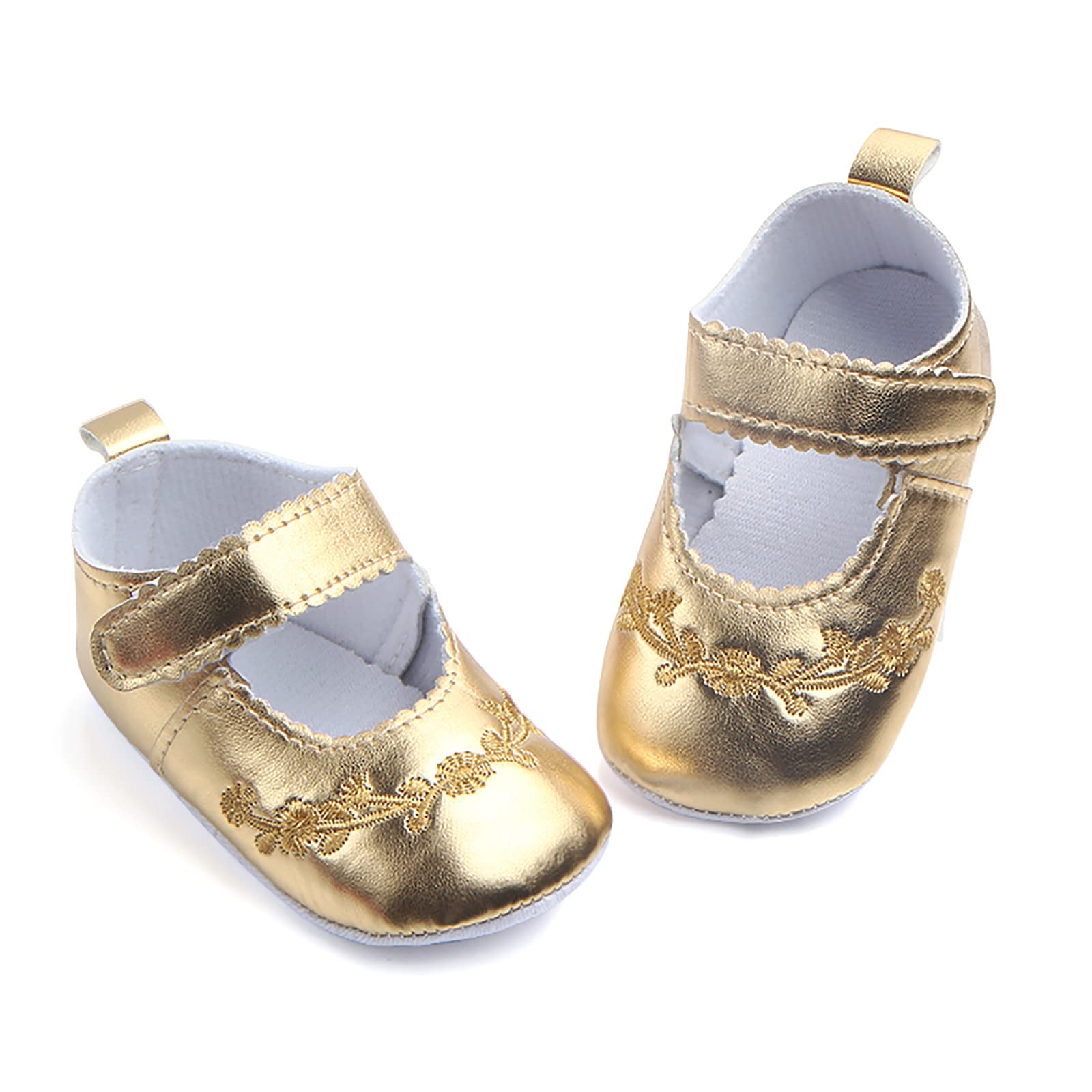**Soft Princess Baby Shoes for Boys & Girls - Gold Toddler Walkers (12-15 Months) - Perfect for First Steps, Parties & Special Occasions**