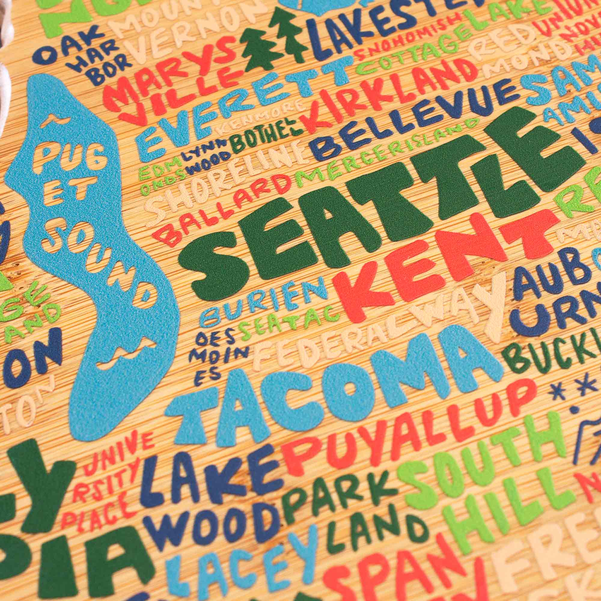 Washington State Themed Cutting Board - Handcrafted Wooden Chopping Board with Wander on Words™ Artwork - Perfect for Kitchen Prep, Charcuterie Boards & Home Decor