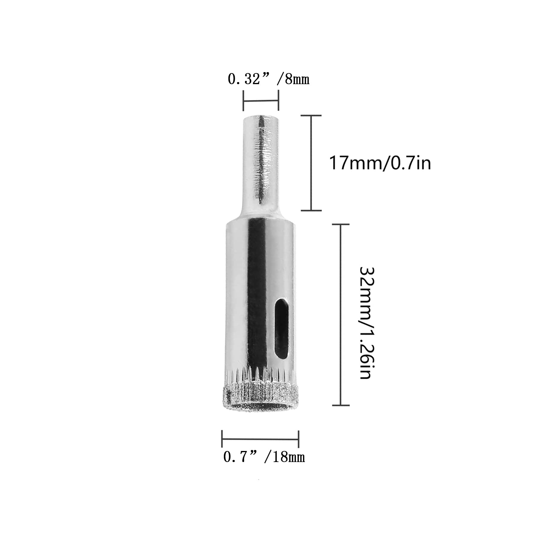 18mm Glass Hole Saw Drill Bits - 5Pcs for Ceramic Tile & Marble Cutting