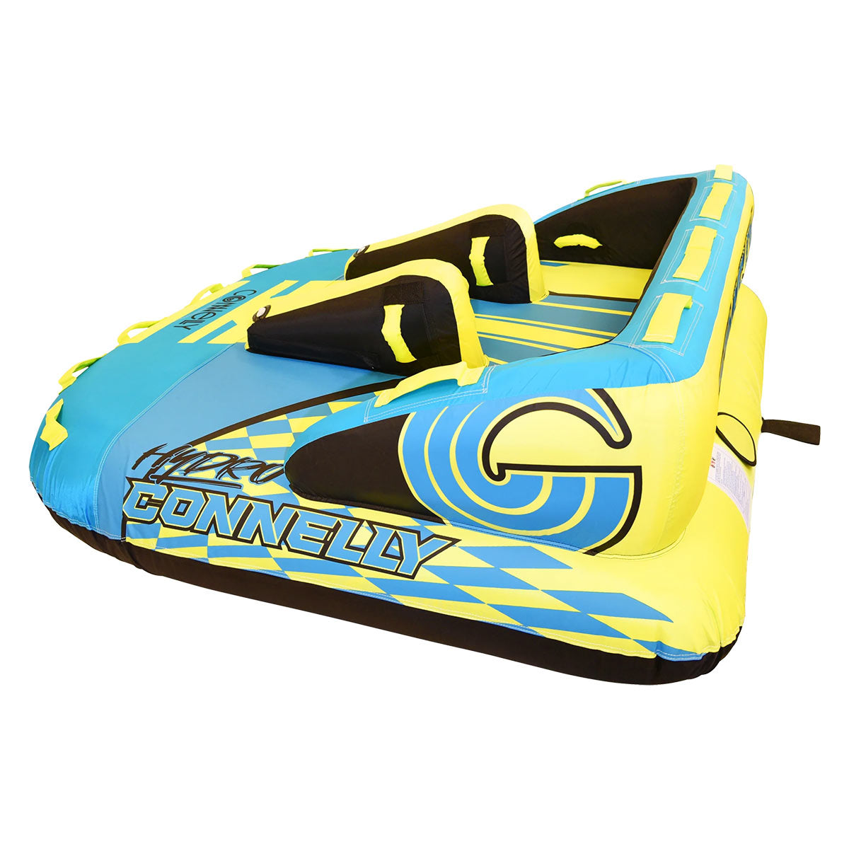Connelly Hydro Towable Tube for 3 Riders - Heavy Duty Inflatable Water Tube for Boating, Lake & Ocean Fun - Perfect for Family & Friends Water Sports Adventure
