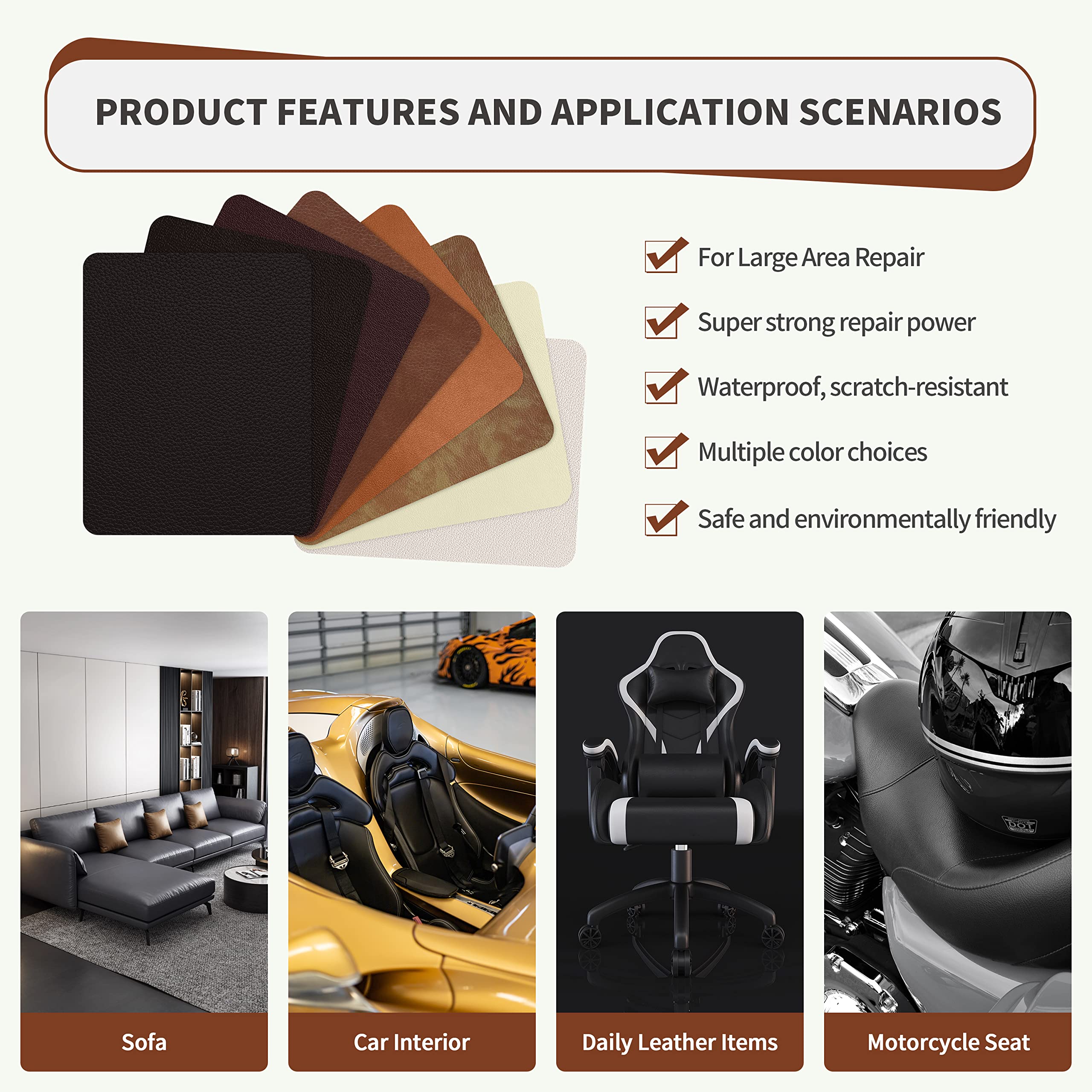 ONine Leather Repair Patch - Self-Adhesive Couch Patch (8x11 Inch, Navy Blue) | Scratch Repair for Sofas, Car Seats, Handbags & Jackets | Easy Peel & Stick Application | Perfect for Home, Office & Vehicle Interior Maintenance