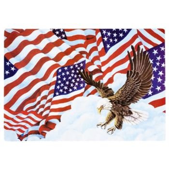American Patriotic Flags Placemats - Set of 6 USA-Themed Table Mats for 4th of July, Memorial Day & Patriotic Home Decor | Durable & Washable for Dining Table, Kitchen & Outdoor BBQ