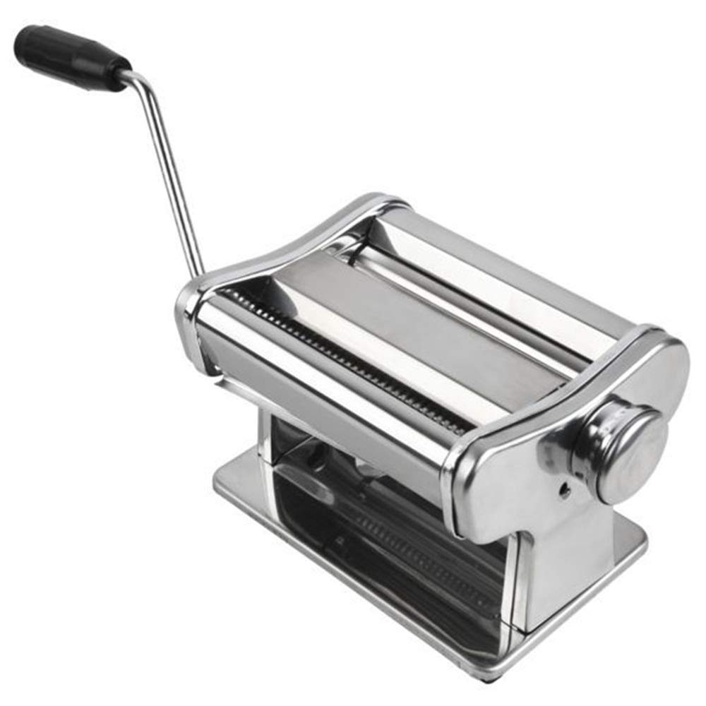 ROBDAE Manual Pasta Maker Machine - Stainless Steel Hand Crank Noodle Maker for Spaghetti, Lasagna & Dumpling Skins | Home Kitchen Pasta Press (Silver) | Perfect for Italian Cooking & Homemade Noodle Making