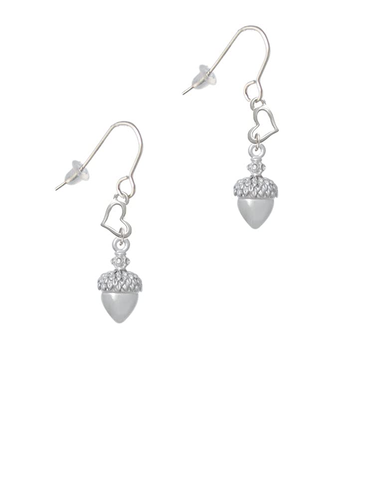 Crystal Acorn Heart French Earrings - Elegant Jewelry for Parties & Gifts